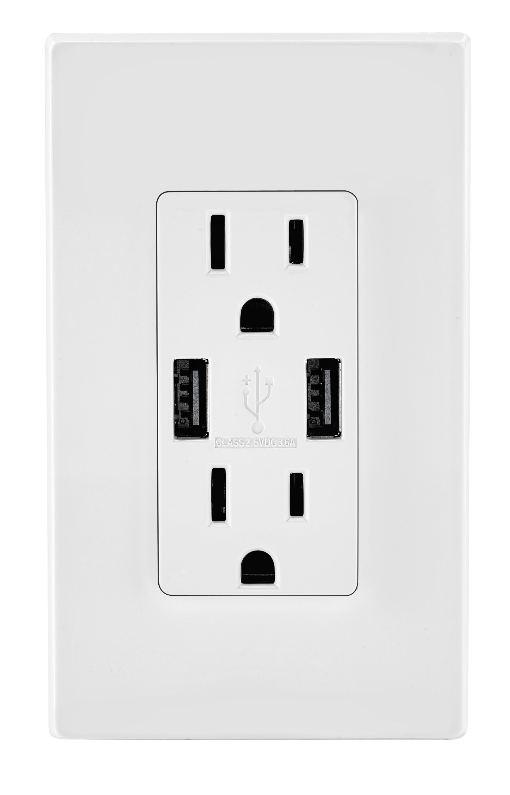 Leviton T5632-W 15-Amp USB Charger Outlet with Tamper-Resistant Duplex Receptacle, 8-Pack in White - Perfect for Home, Office & Hotel Installations