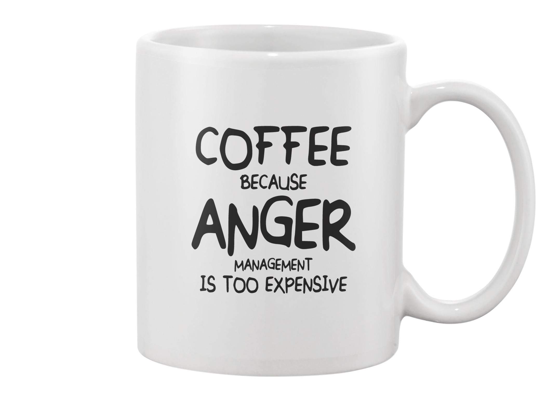 Funny Coffee Mug - 'Coffee Because Anger' Quote Ceramic Cup for Office, Home & Gifts - Perfect for Coffee Lovers & Stress Relief