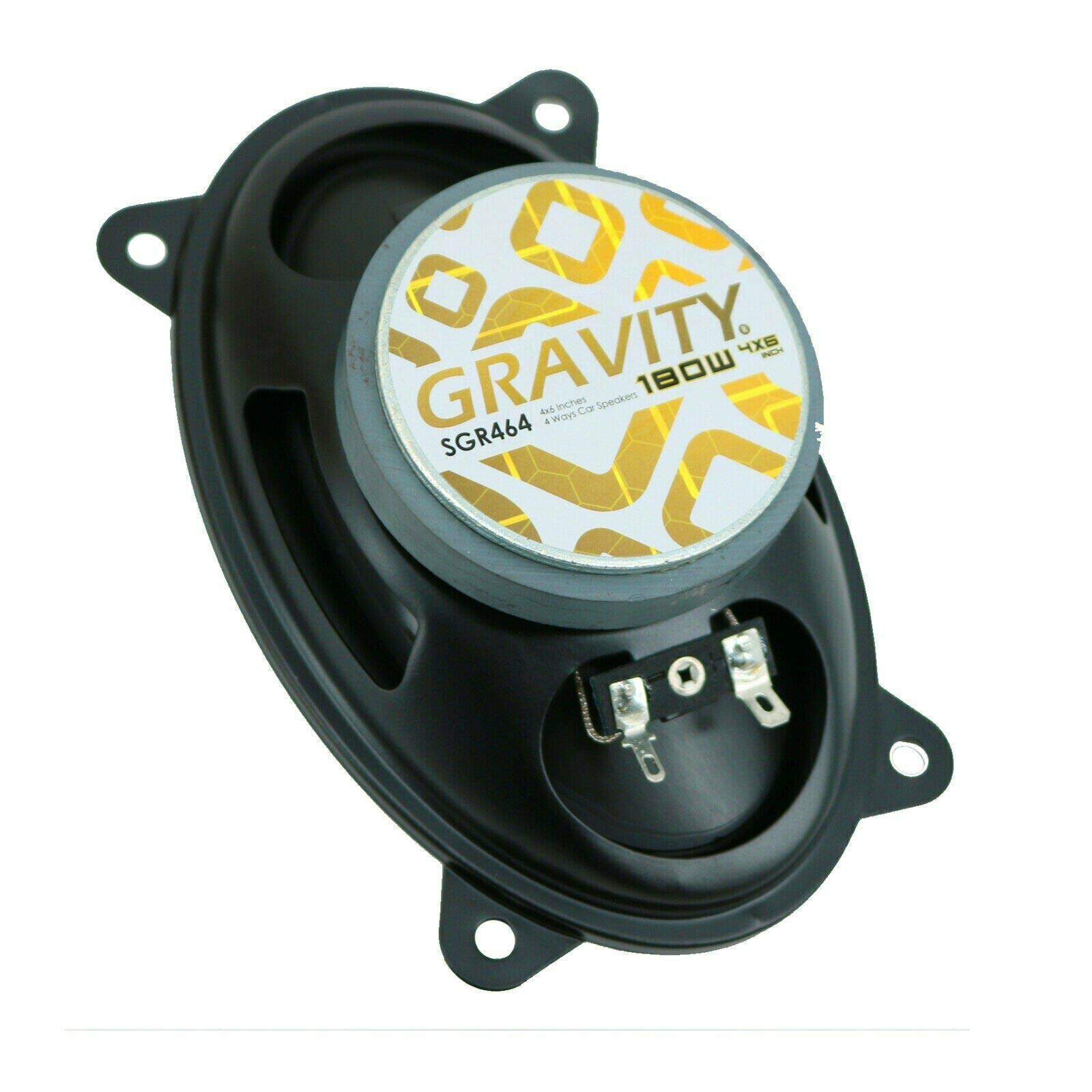 4X Gravity SGR464 4x6-Inch 4-Way 180W Peak Power Car Speakers - 2 Pairs | CEA Rated, Alpha Cellulose Cones & Moisture-Resistant Rubber Surround | Perfect for Car Audio Upgrades, Trucks & SUVs