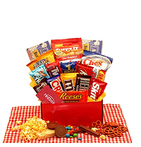 Movie Night Gift Basket Set - Includes Popcorn, Candy, Snacks & Redbox Gift Card for Movie Rental | Perfect for Date Night, Family Movie Nights & Gifts