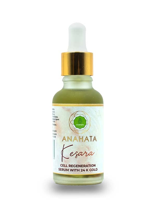 Anahata Kesara 24K Gold Cell Regeneration Serum 30ml - Anti-Aging Face Serum with Saffron & Natural Ingredients for Youthful Glowing Skin | Day & Night Moisturizer for Wrinkles, Fine Lines & Dullness