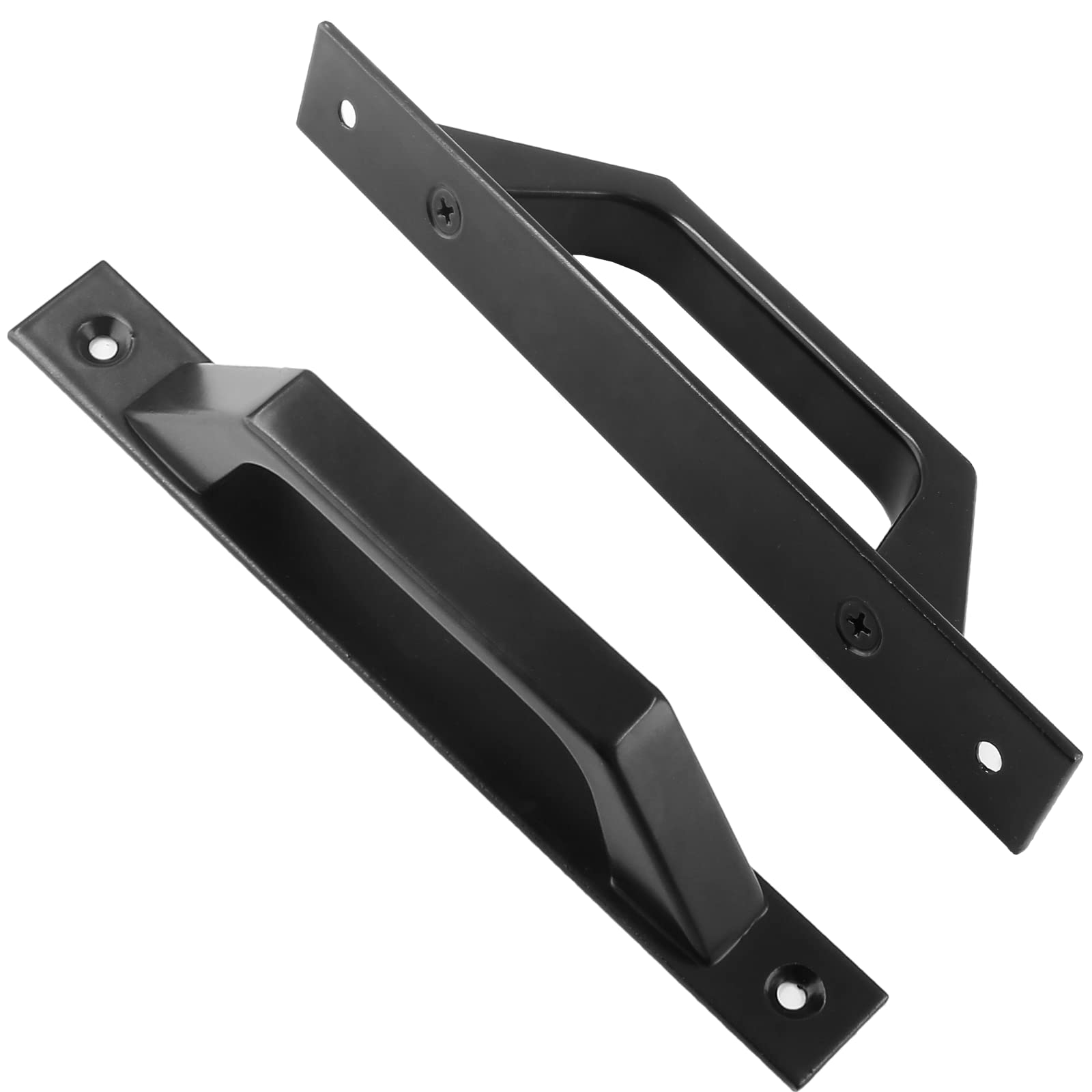 2 Pack Black 7.9 Inch Sliding Barn Door Handles - Heavy Duty Aluminum Alloy Door Pull Handles for Barn Doors, Gates, Cabinets, Closets, Drawers, Garage & Shed - Perfect for Rustic Home Decor & DIY Projects