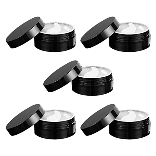 EXCLUZO 5-Piece Empty Round Clear Cosmetic Jars - Reusable Plastic Containers for Face Cream, Lotion, Makeup, Nail Polish & Eyeshadow | Travel-Friendly Sample Storage & DIY Beauty Organizer