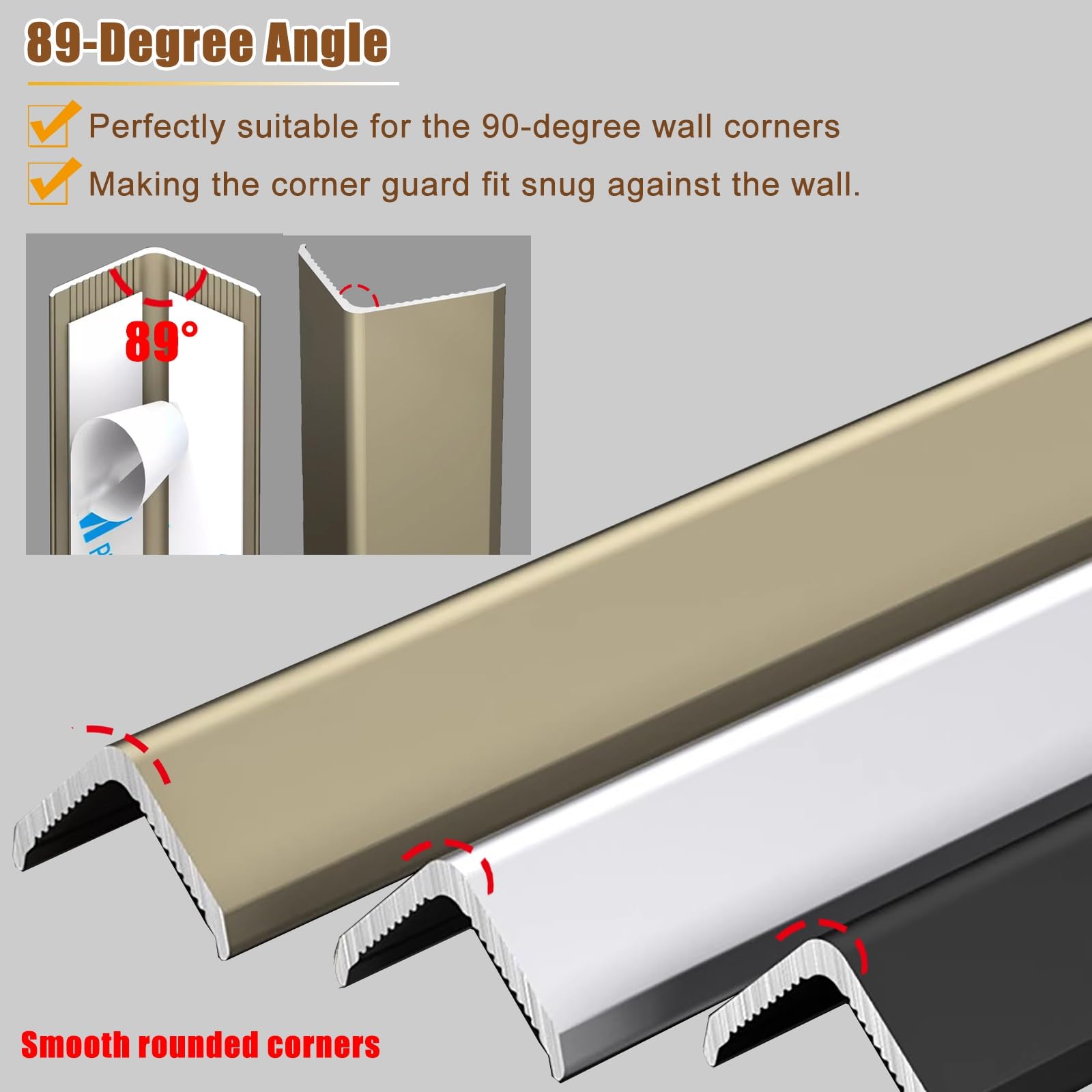 Heavy Duty Drywall Corner Guards - 74.8 Inch Rubber Wall Protectors for Garage & Home with Strong Double-Sided Tape (Beige) | Perfect for High-Traffic Areas, Doorways & Furniture Protection