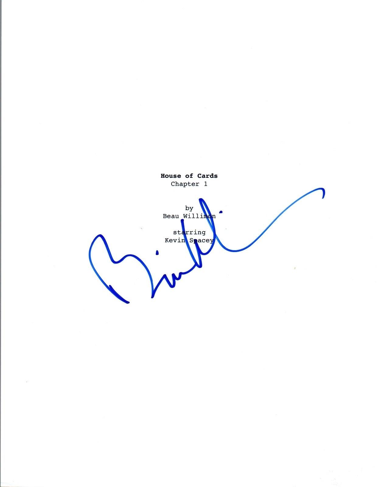 Beau Willimon Signed Autographed HOUSE OF CARDS Pilot Episode Script with COA - Rare Collectible Memorabilia for TV Show Fans & Political Drama Enthusiasts - Perfect for Display in Home Theater, Office or Gift for Film Buffs