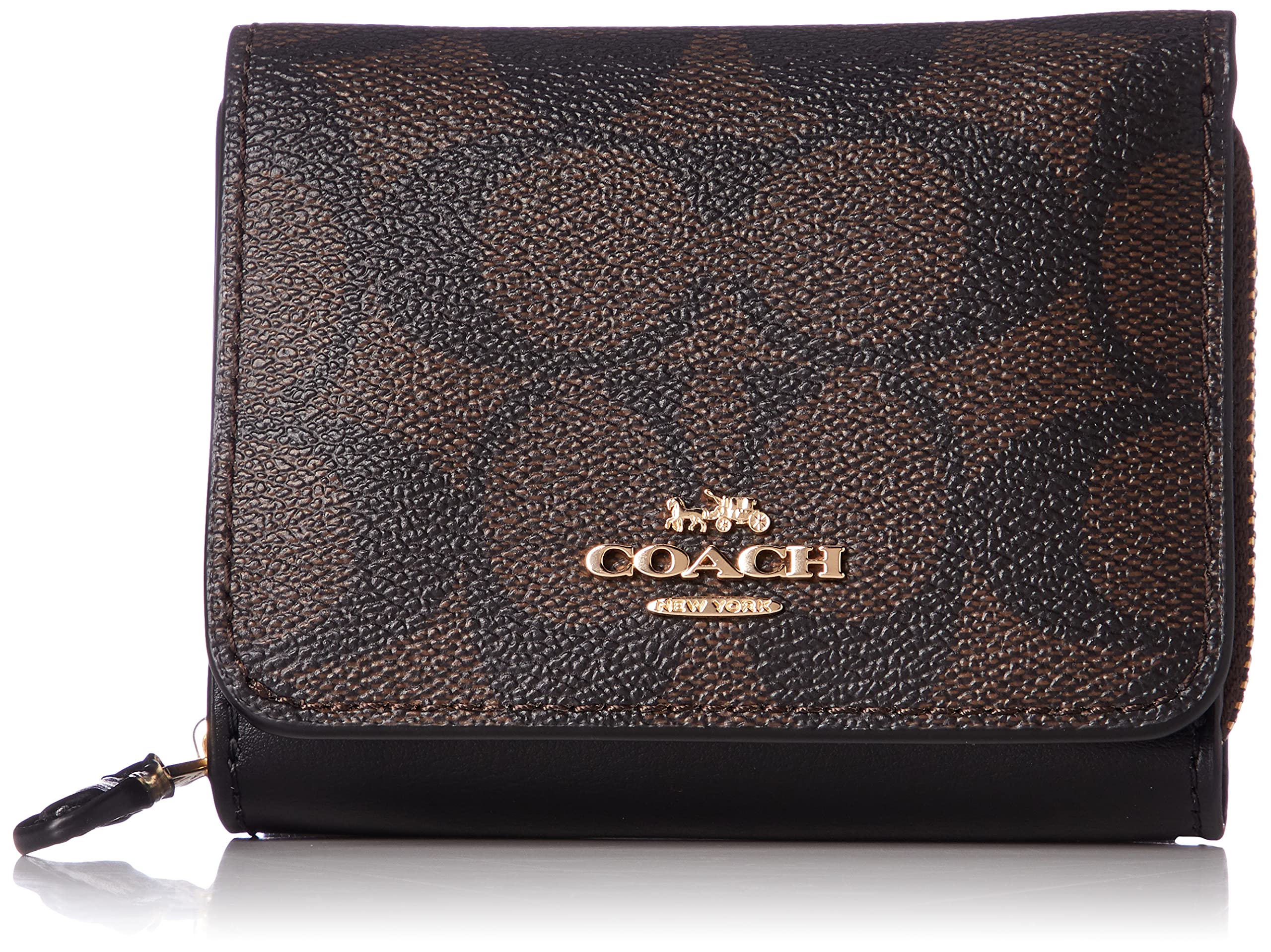 COACH Women's Trifold Wallet - Genuine Leather Credit Card Holder with RFID Protection - Perfect for Everyday Use, Travel & Gift Giving