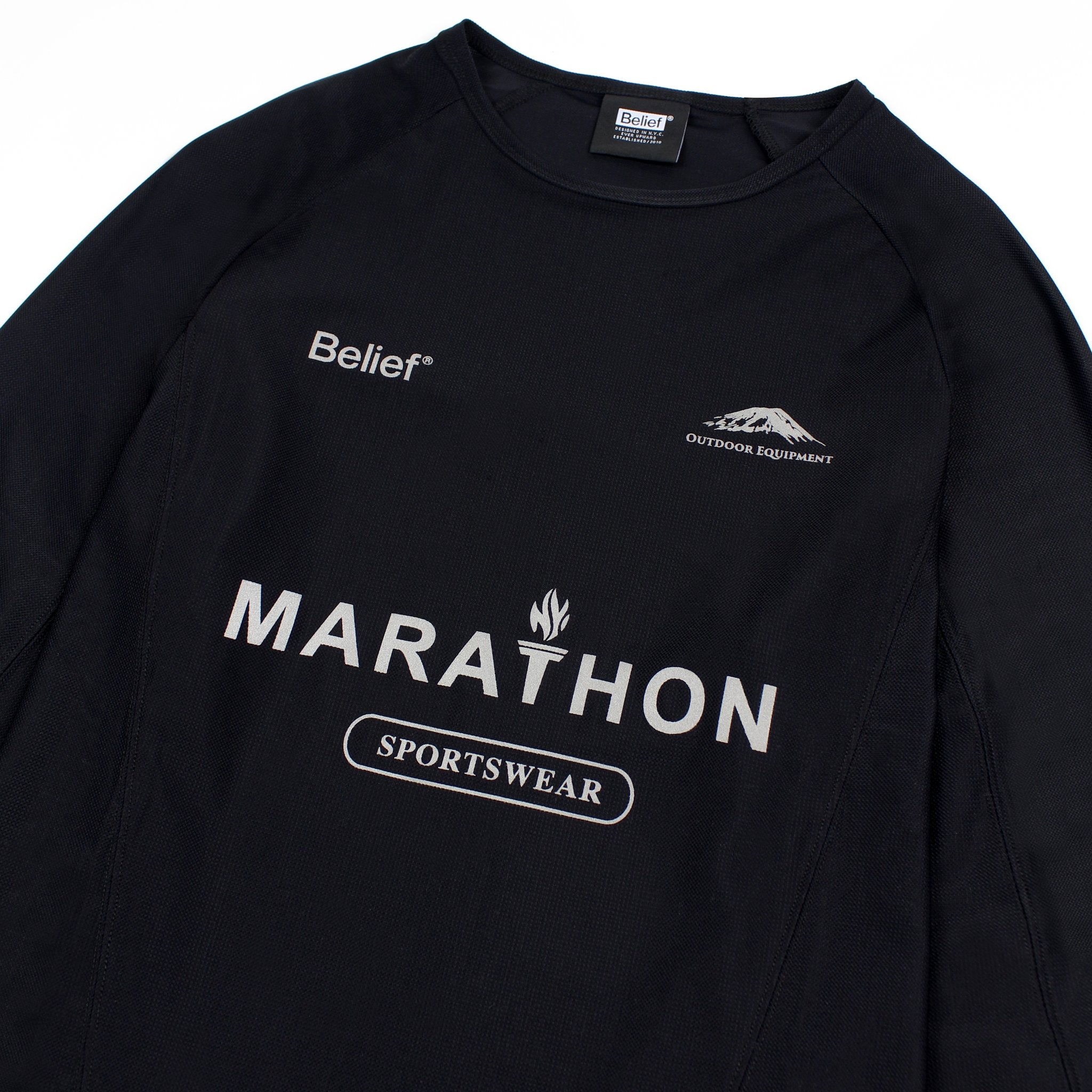 Belief NYC Marathon Running Jersey - Breathable Mesh Black Top for Men & Women - Perfect for Marathons, Training & Outdoor Sports