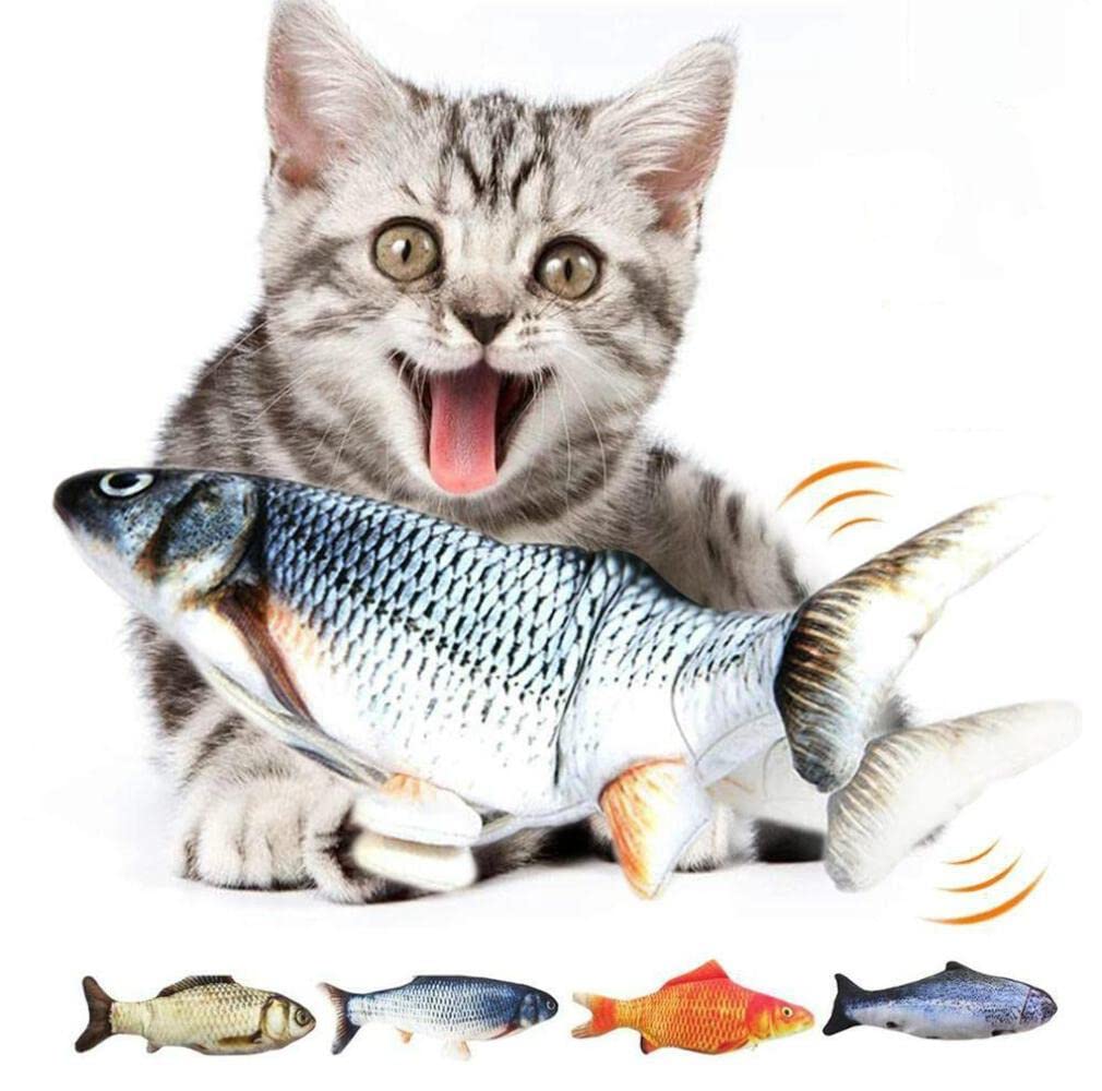 Interactive Electric Flipping Fish Cat Toy - Automatic Moving Kitten Plaything with Realistic Motion & Catnip - Perfect for Playtime, Exercise & Boredom Relief for Indoor Cats