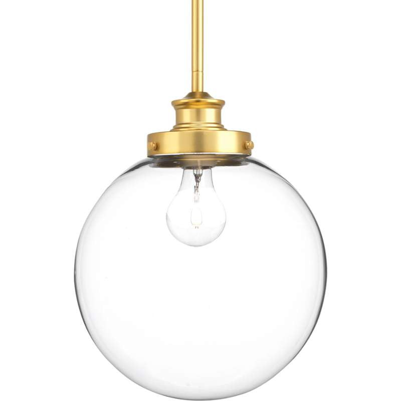 Penn Clear Glass Globe Pendant Light Fixture - Modern Minimalist Hanging Light for Kitchen Island, Dining Room & Bedroom Decor