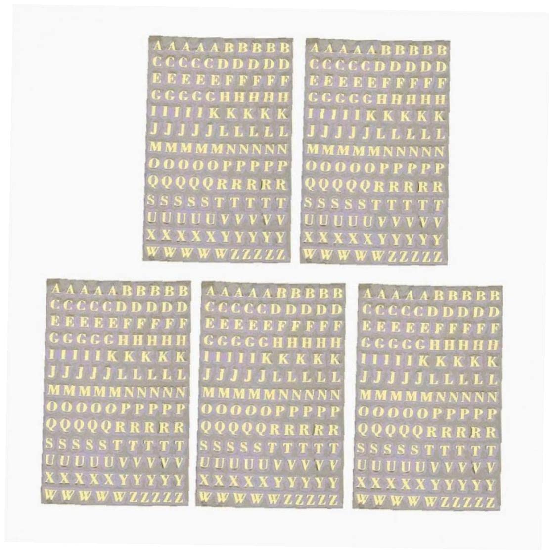 Ruluti 5 Pcs Glitter Alphabet Letter Stickers - DIY Hot Stamping Craft Labels for Greeting Cards, Scrapbooking & Party Decorations - Self-Adhesive Decorative Decals for Invitations, Journals & Gift Wrapping
