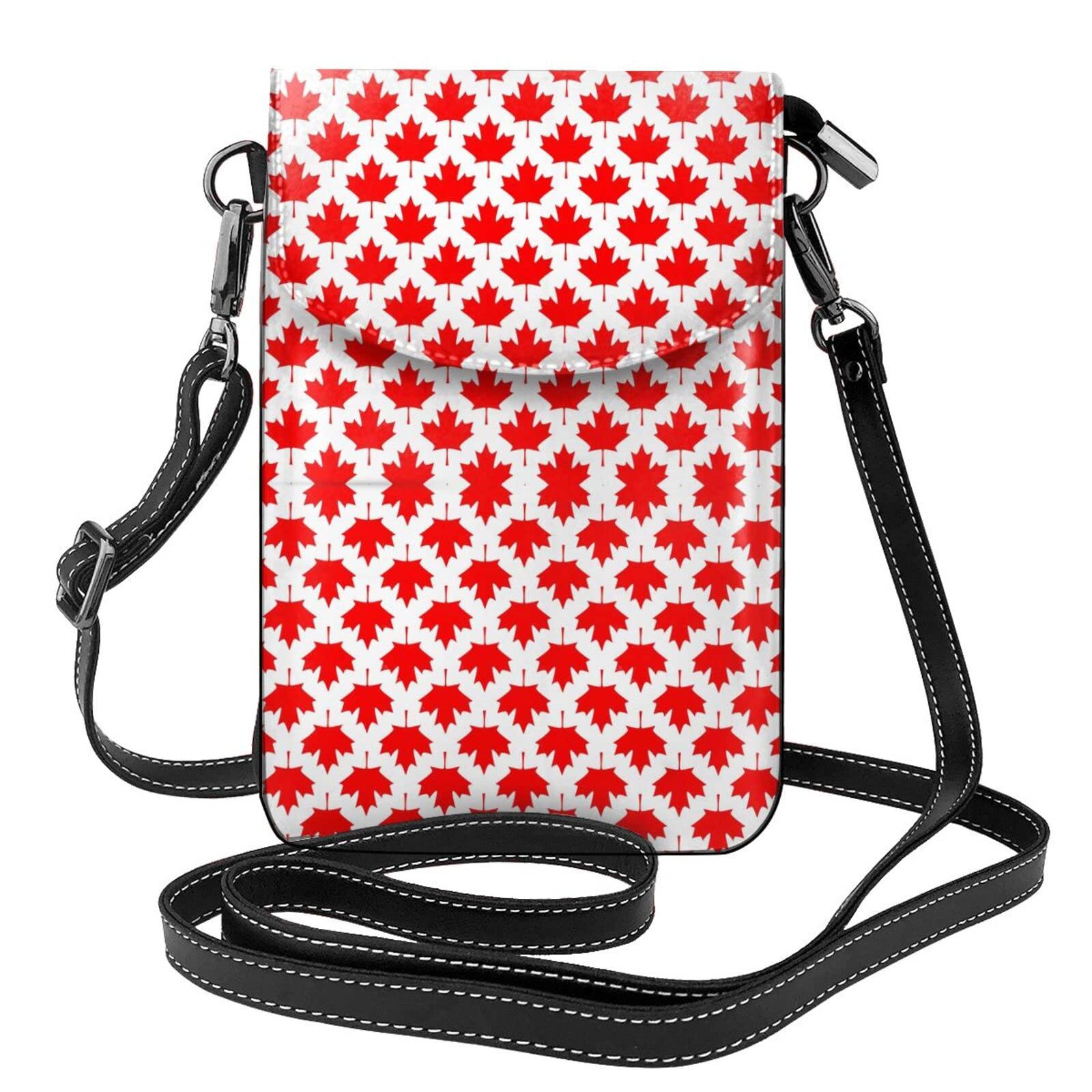Maple Leaf Pattern Crossbody Phone Purse for Women & Teens - Small Wallet Bag with Adjustable Shoulder Strap | Perfect for Travel, Shopping & Everyday Use in USA & Canada