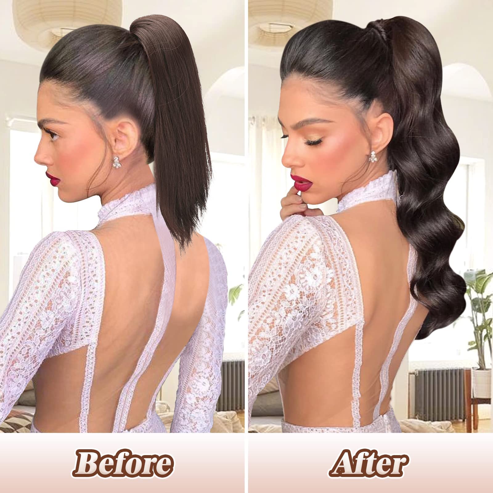 24 Inch Synthetic Drawstring Ponytail Hair Extension - Natural Look for Women | Perfect for Cosplay, Daily Wear & Special Occasions