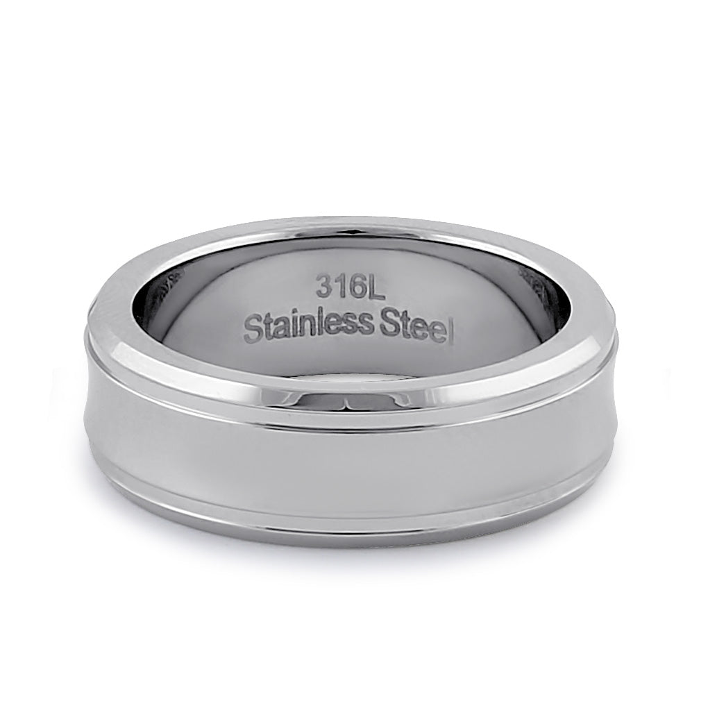 Premium 7mm Stainless Steel Men's Wedding Band - Brushed Polish Curved Design for Comfort Fit - Perfect for Engagement, Anniversary & Everyday Wear