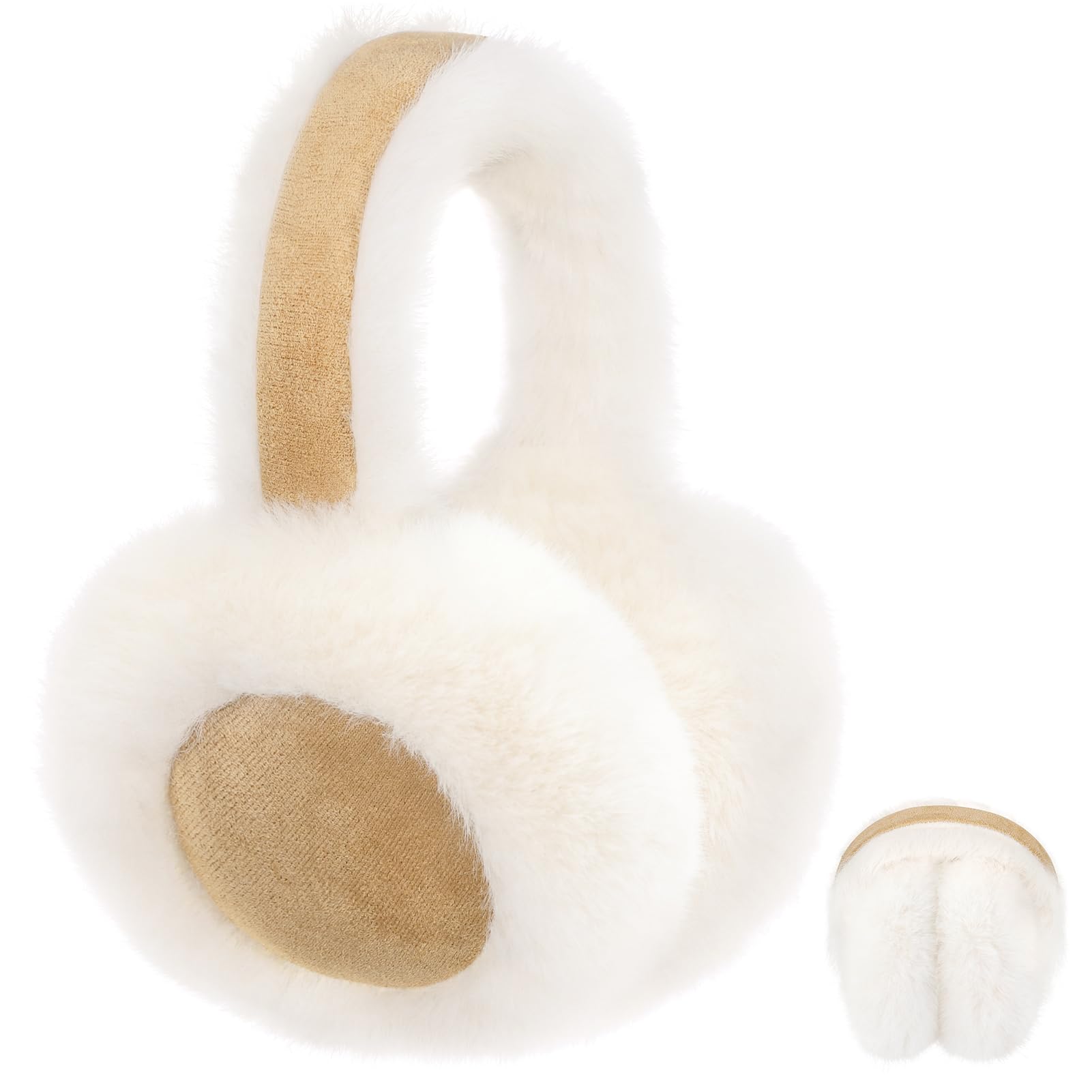 Cozy Winter Ear Muffs for Women - Soft Faux Fur Foldable Earmuffs, Warm Fuzzy Ear Warmers - Perfect for Cold Weather, Outdoor Activities & Fashion Accessories