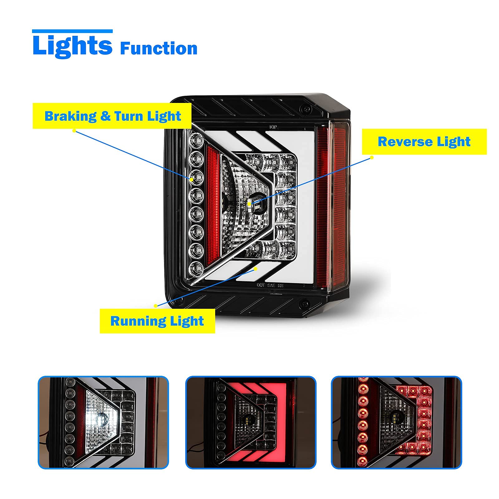 WOLFSTORM LED Tail Lights for 2007-2018 Jeep Wrangler JK/JKU - Clear Lens Replacement - Waterproof & Bright Brake Lights for Off-Road & Night Driving