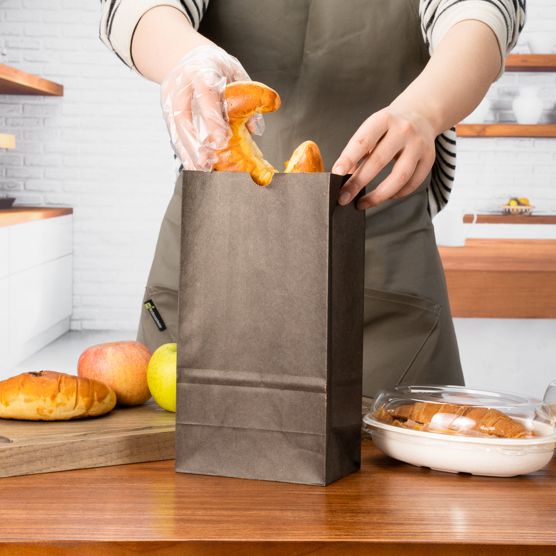 Premium Black Paper Bags 6 lb Capacity - 6 x 3.5 x 10.75 Inches - Pack of 100 - Eco-Friendly Gift & Retail Packaging for Parties, Stores & Takeout