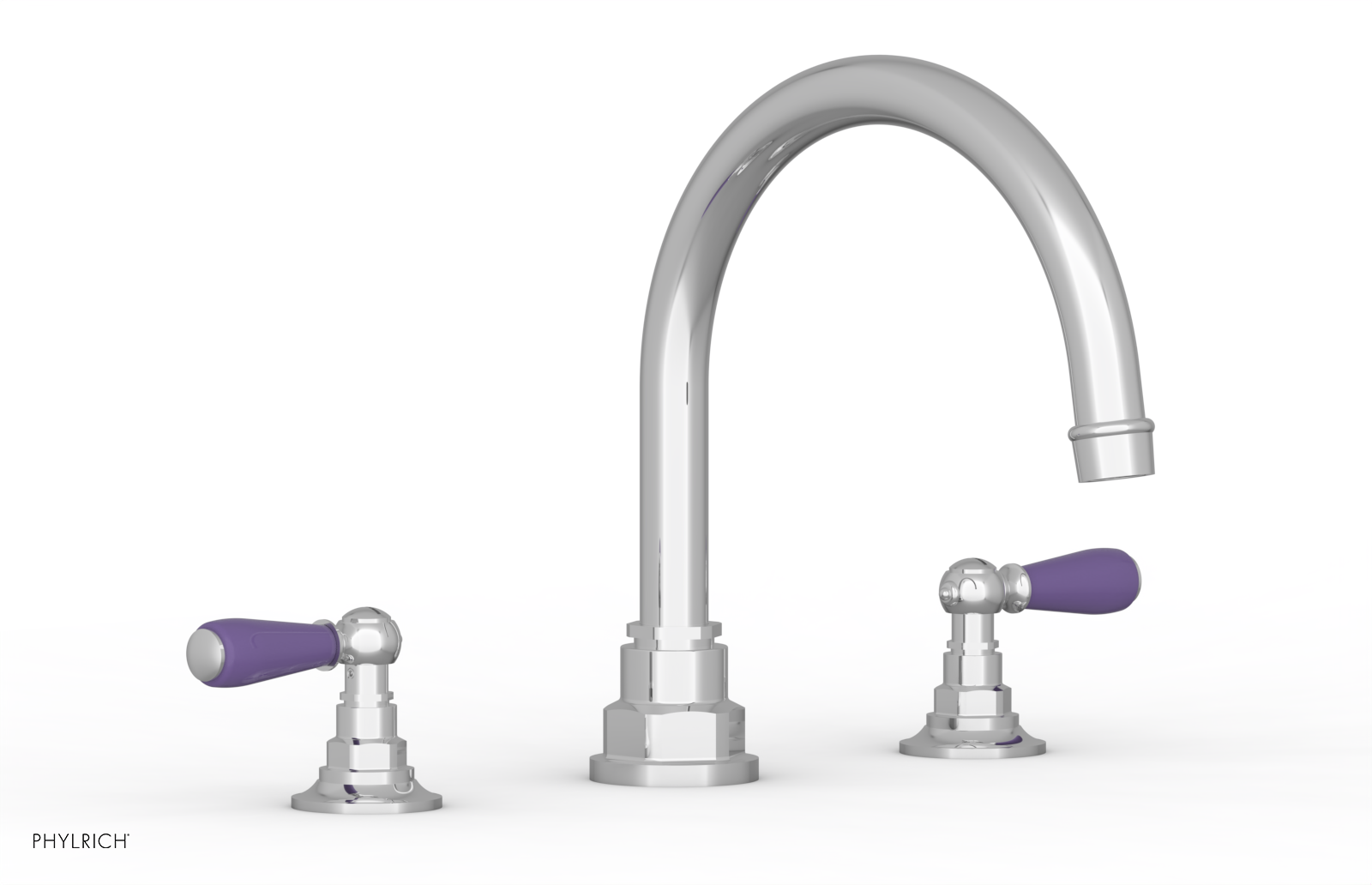 Jamestown Deck Tub Set with Lever Handles & Purple Accents - 165