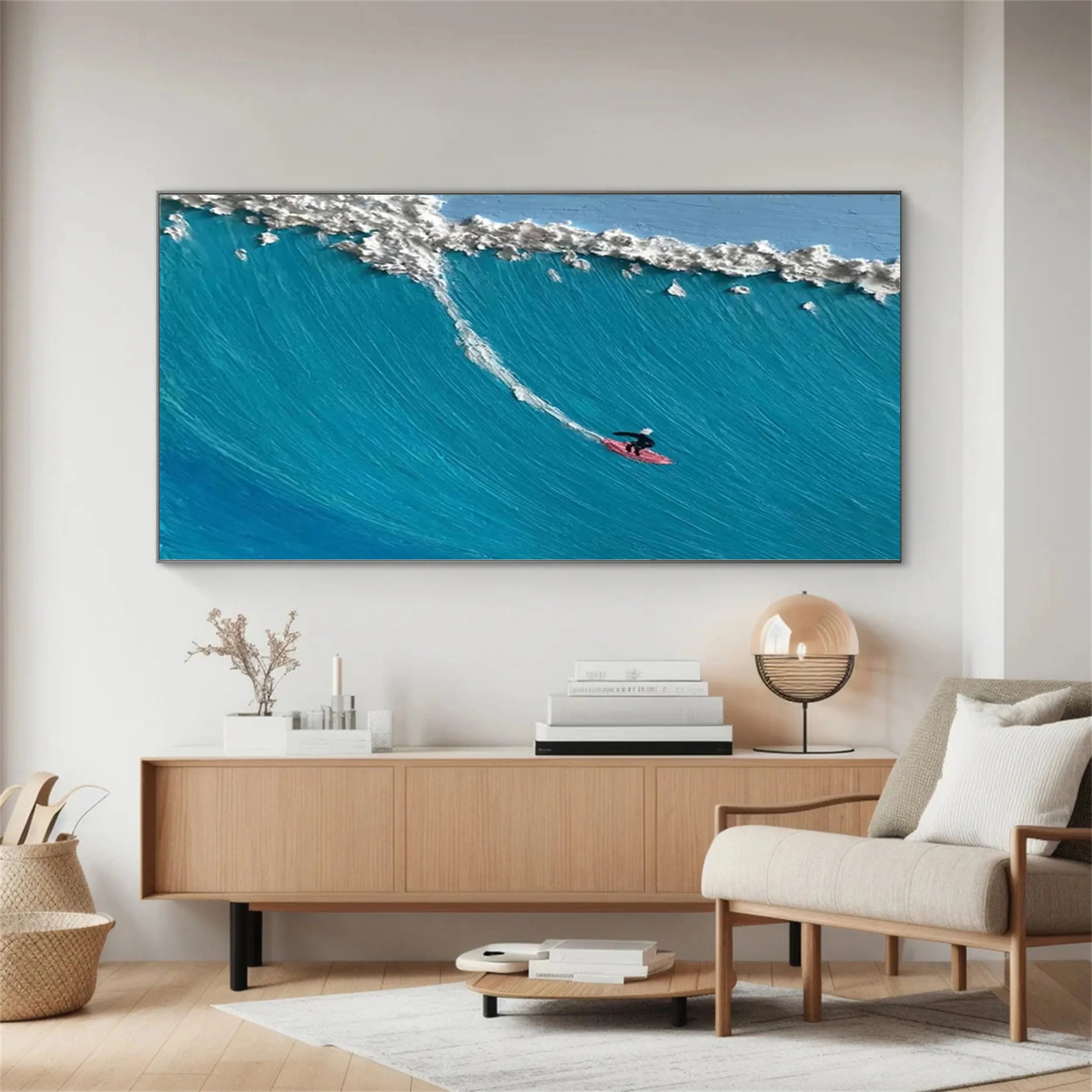 Ocean And Sky Painting #OS 134 - Handmade Canvas Wall Art for Home & Office Decor - Perfect for Living Room, Bedroom or Beach House