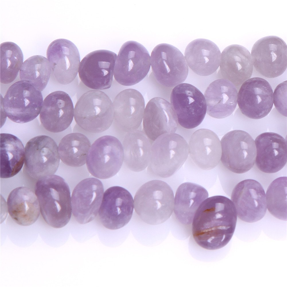 8-10x12-14mm Natural Amethyst Gemstone Beads Strand - 15 Inch Potato Shape DIY Jewelry Making Supplies for Necklaces, Bracelets & Craft Projects
