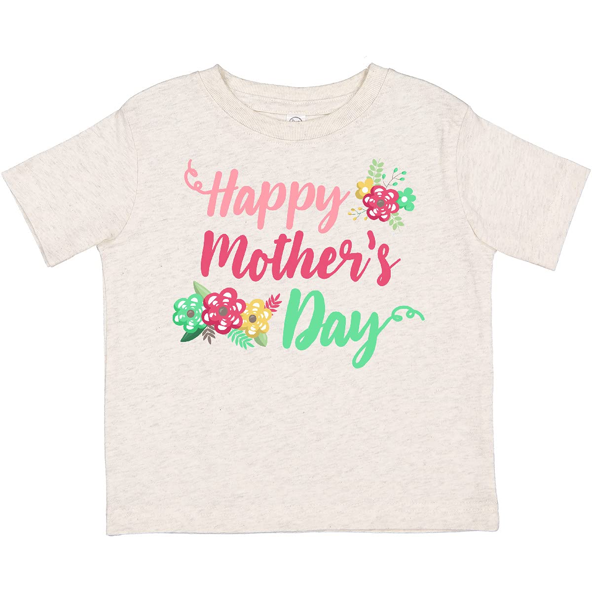Inktastic Happy Mother's Day Floral Toddler T-Shirt - Cute Kids Apparel for Mother's Day Gifts & Family Celebrations