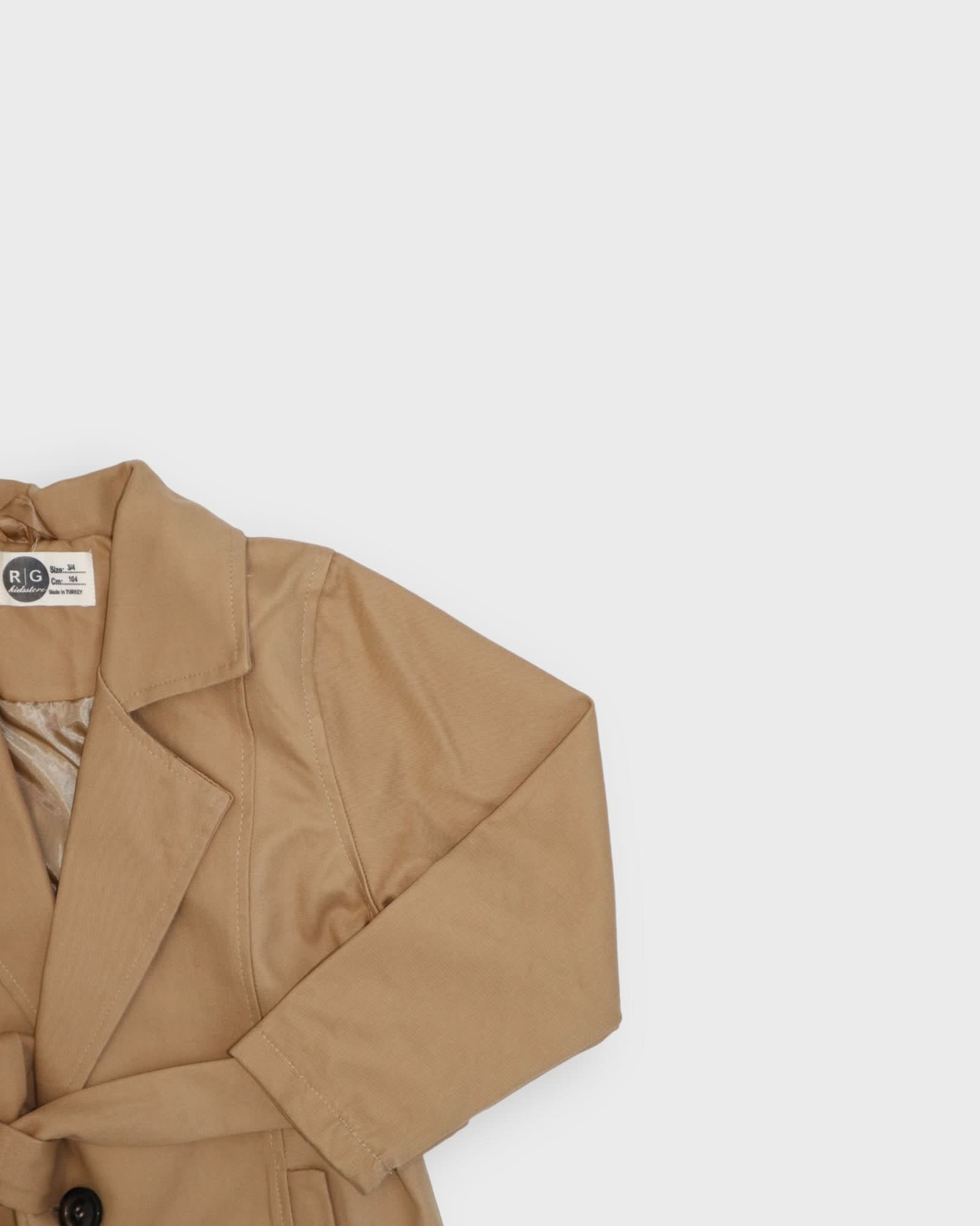 Kids' Button-Down Trench Coat with Detailed Design - Stylish Outerwear for School, Parties & Outdoor Activities