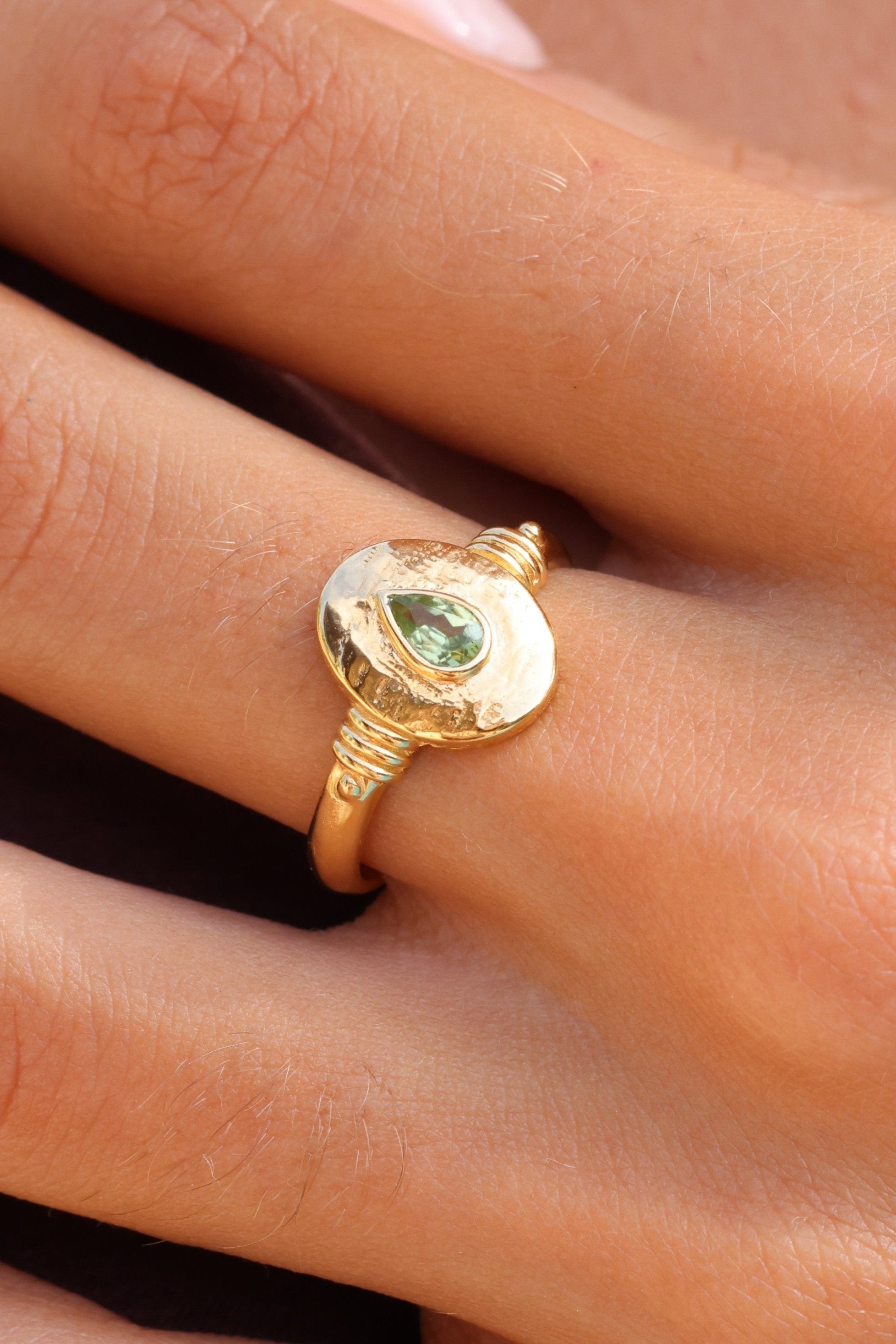 Esme Apatite Gold Ring - Elegant Blue Gemstone Jewelry for Women, 14K Solid Gold Band, Perfect for Engagement, Anniversary & Everyday Wear