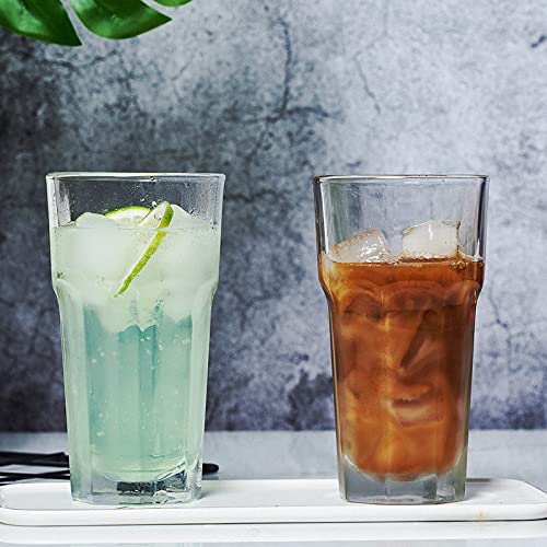 Tebery 6 Pack Stackable Plastic Tumbler Cups - 20oz Reusable Unbreakable Acrylic Drinking Glasses for Water, Juice & Iced Coffee - Perfect for Home, Office, Picnics & Outdoor Parties