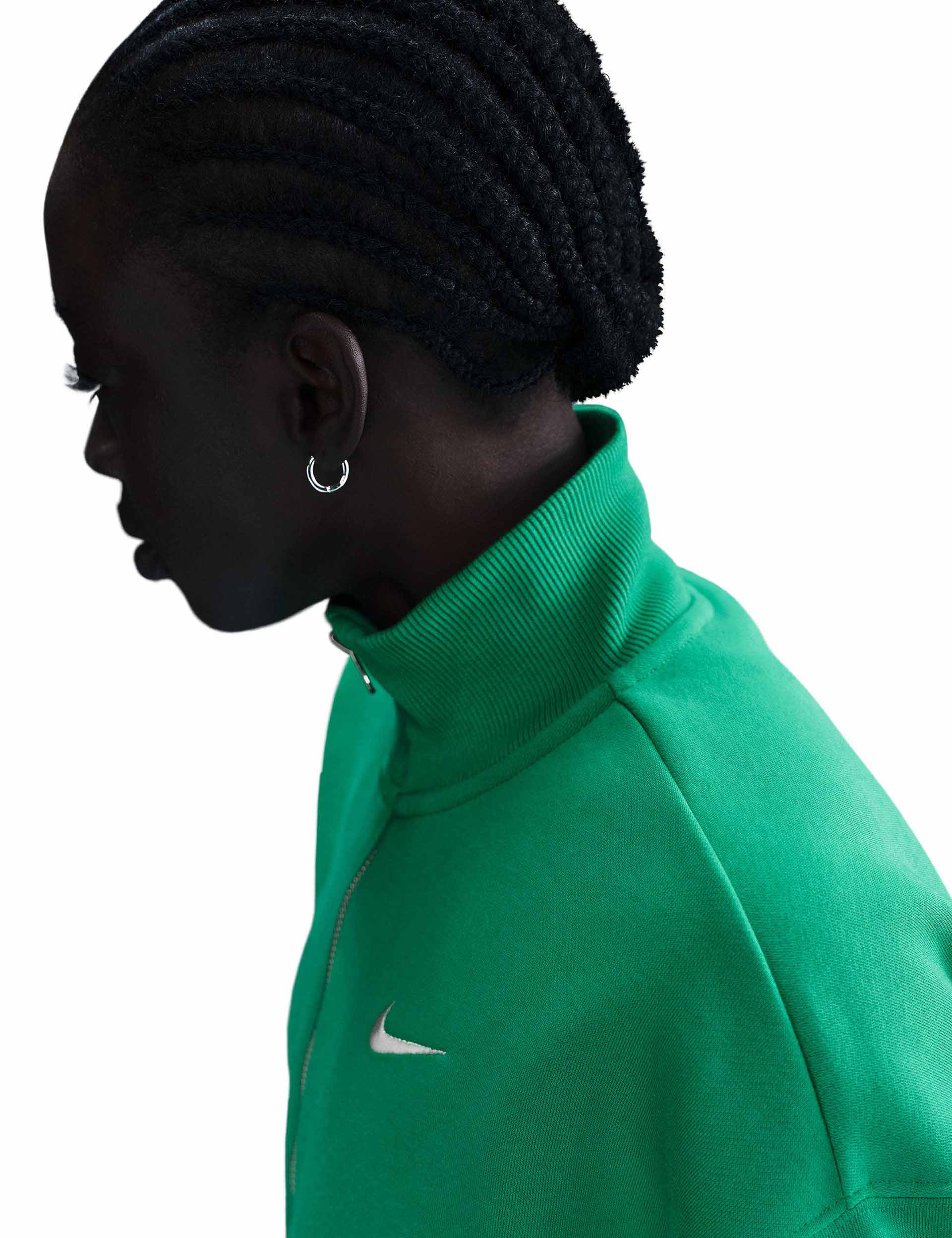 Phoenix Fleece Cropped Sweatshirt for Women - Soft Athletic Pullover in Stadium Green/Sail | Gym, Yoga, Running & Casual Streetwear