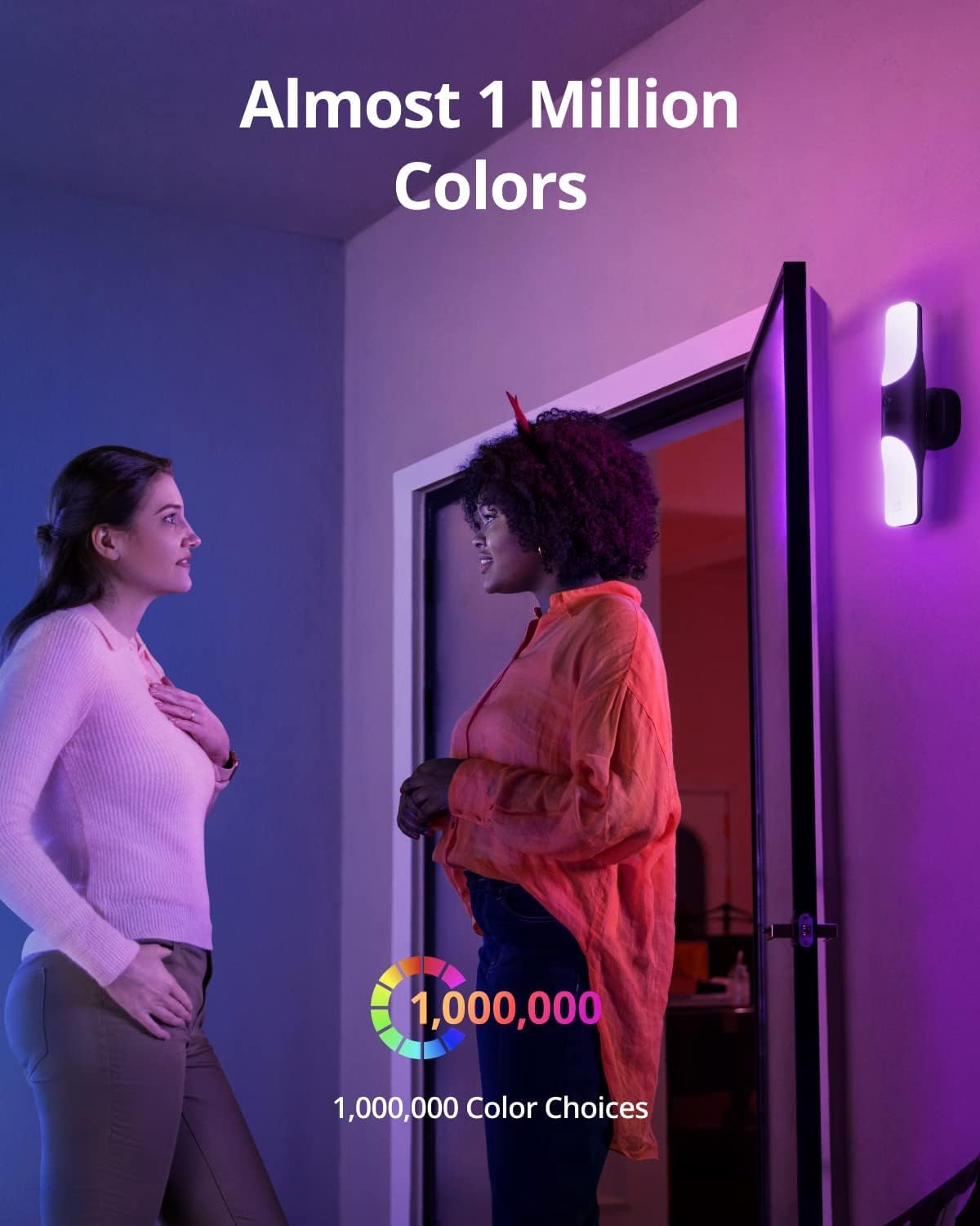 eufy Security Wired Wall Light Cam S100 - 2K Outdoor Security Camera with 1200 Lumen Light, Color Night Vision, AI Smart Detection & Motion-Activated Lighting (2-Pack, IP65 Waterproof) - Perfect for Home Security, Garage Lighting, and Backyard Surveillance