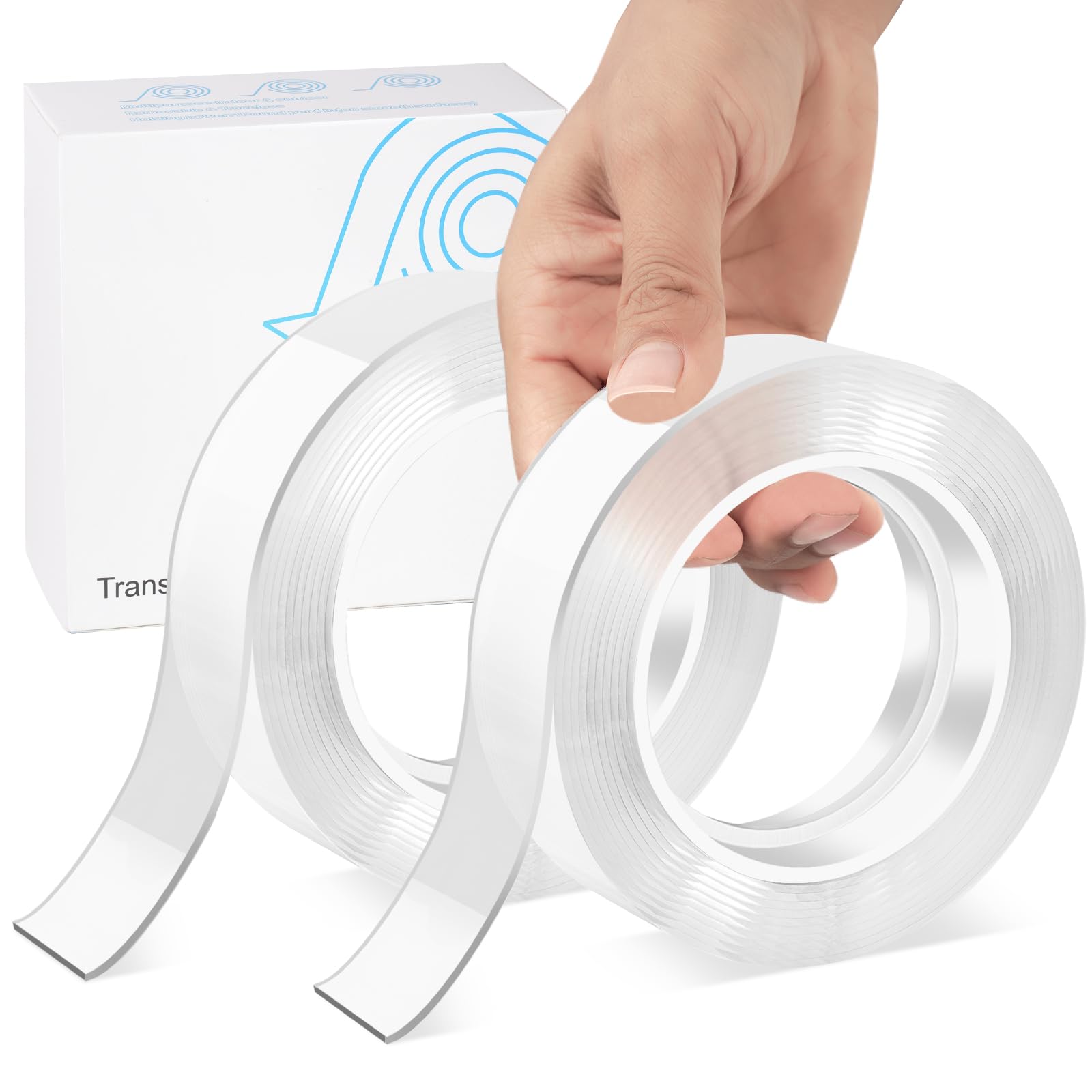 DAGONGREN Heavy Duty Double Sided Mounting Tape - 2 Pack (19.7FT Total) with Two Widths for Strong Bonding - Perfect for Home Decor, Picture Hanging & DIY Projects