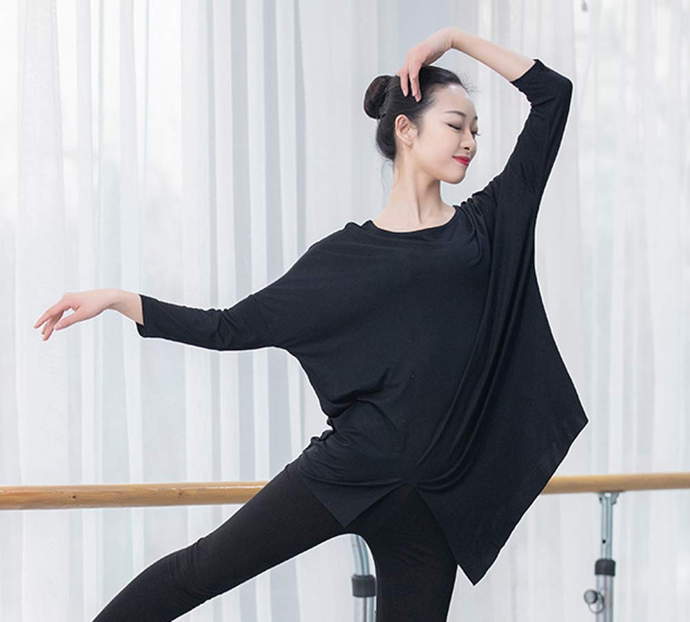 Angcoco Women's Latin Dance Top with Slit & Irregular Hem - Salsa, Ballroom Performance Shirt for Dance Competitions & Social Events