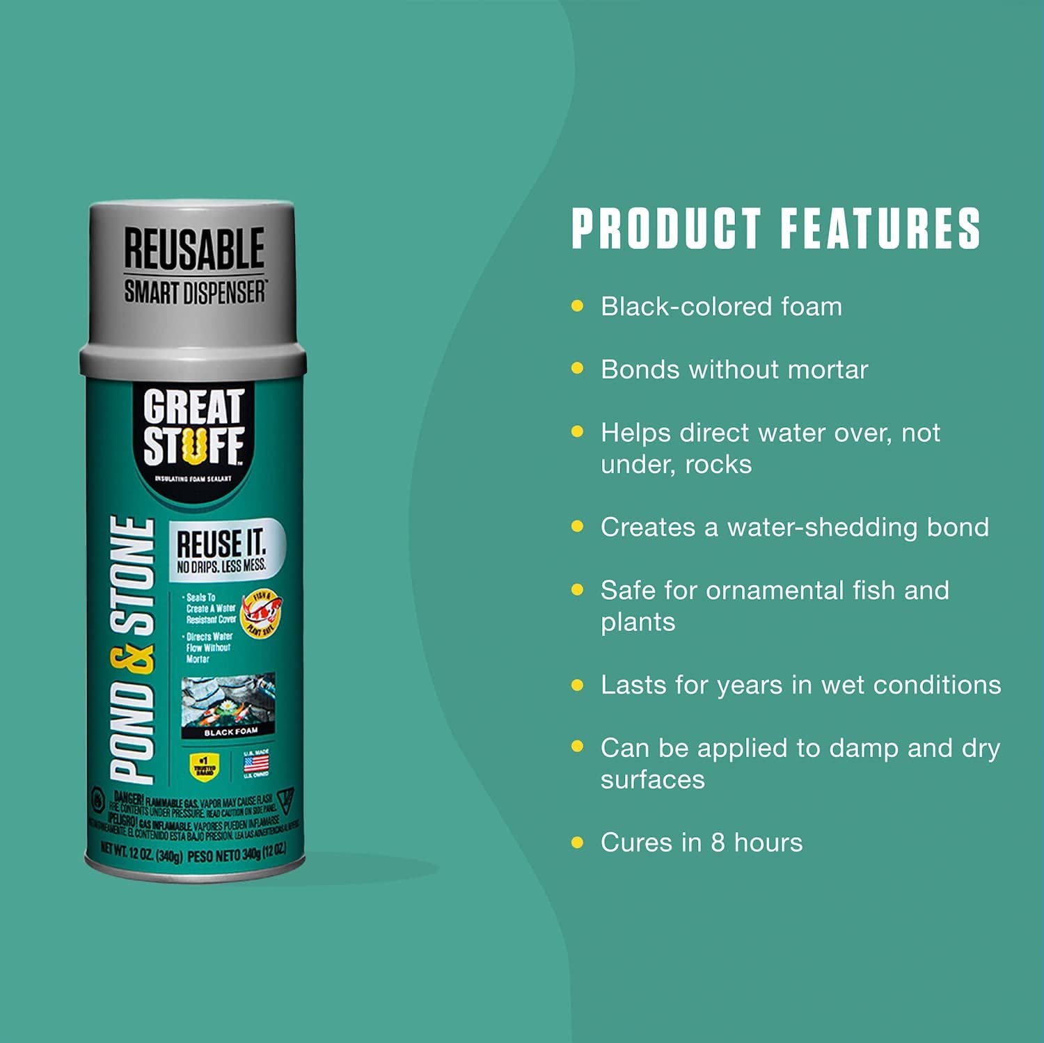 Great Stuff 99112849 Black Smart Dispenser Sealants - Foam Insulation for Gaps, Cracks & Air Leaks - Ideal for Home Repairs, HVAC & Weatherproofing