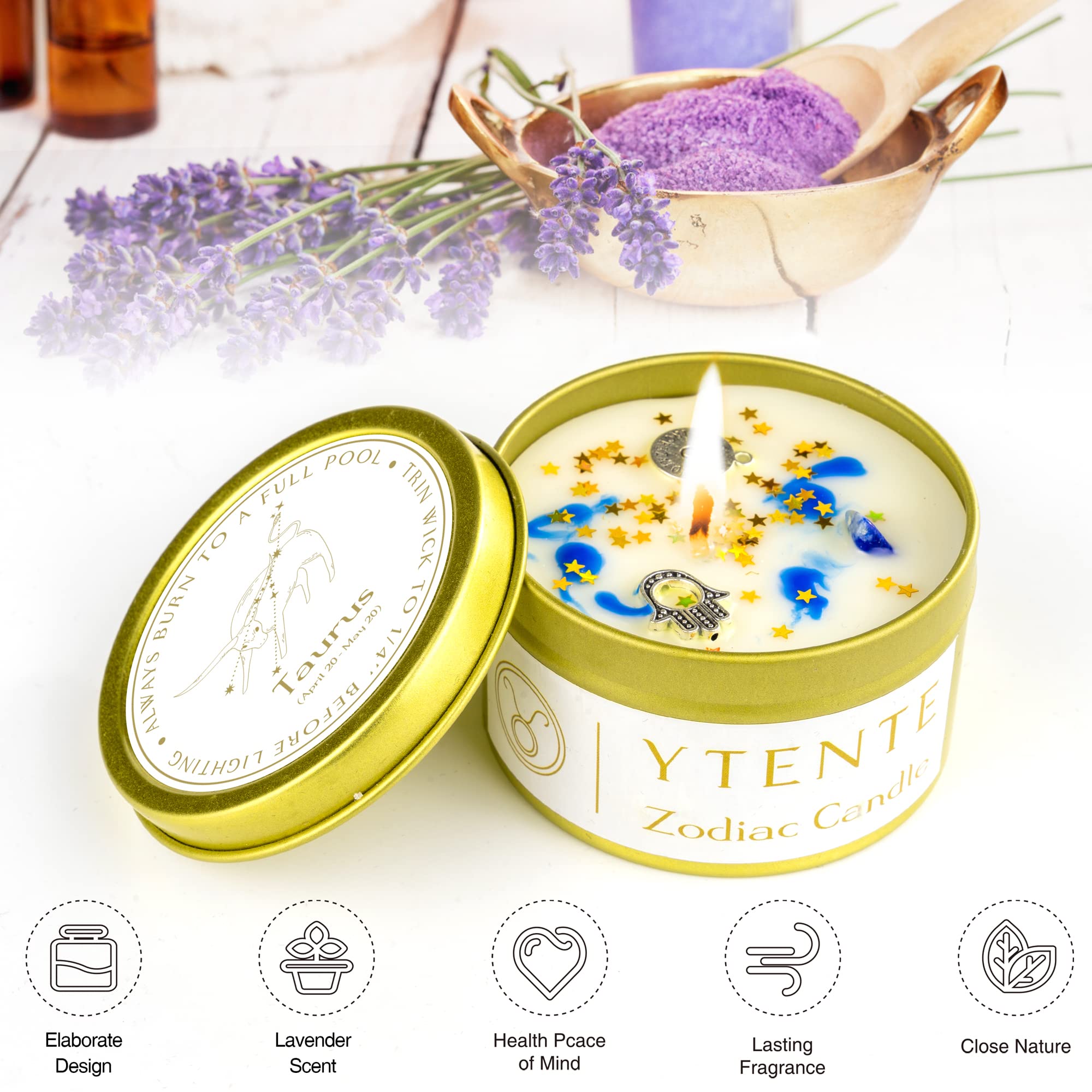 Crystals Healing Stone Gift Set with Soy Wax Zodiac Sign Scented Candles & Horoscope Crystal Necklace - Perfect Birthday, Valentine's Day, or Thoughtful Gift for Women, Sisters, and Daughters - Ideal for Meditation, Relaxation, and Spiritual Healing