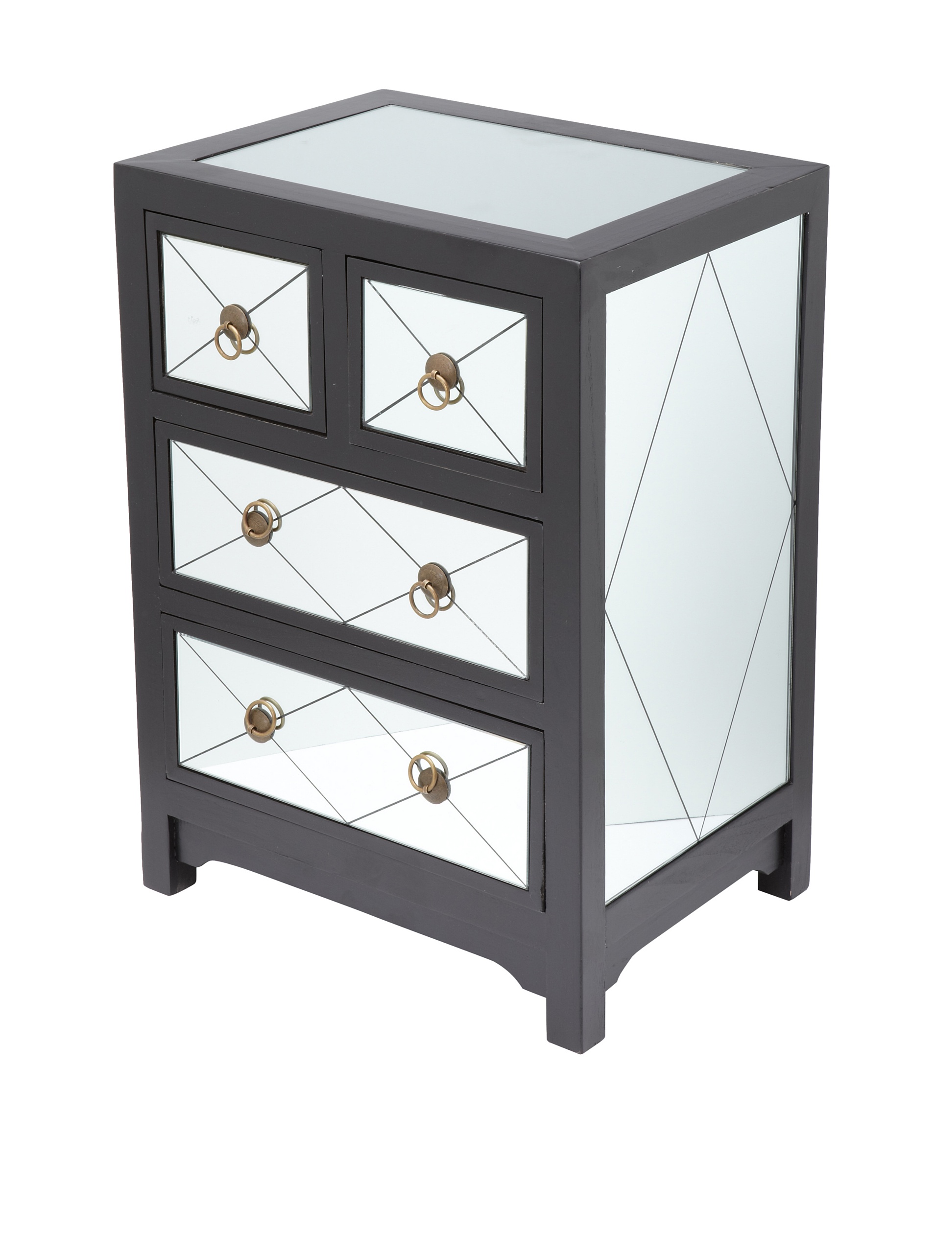 Black Mirror Chest - Elegant Full-Length Standing Mirror with Storage for Bedroom, Living Room & Entryway
