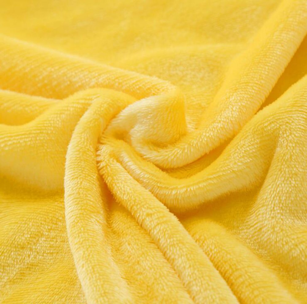 Soft Flannel Fleece Blanket - Full Size, Lightweight & Cozy for Bed, Sofa, Travel - Yellow