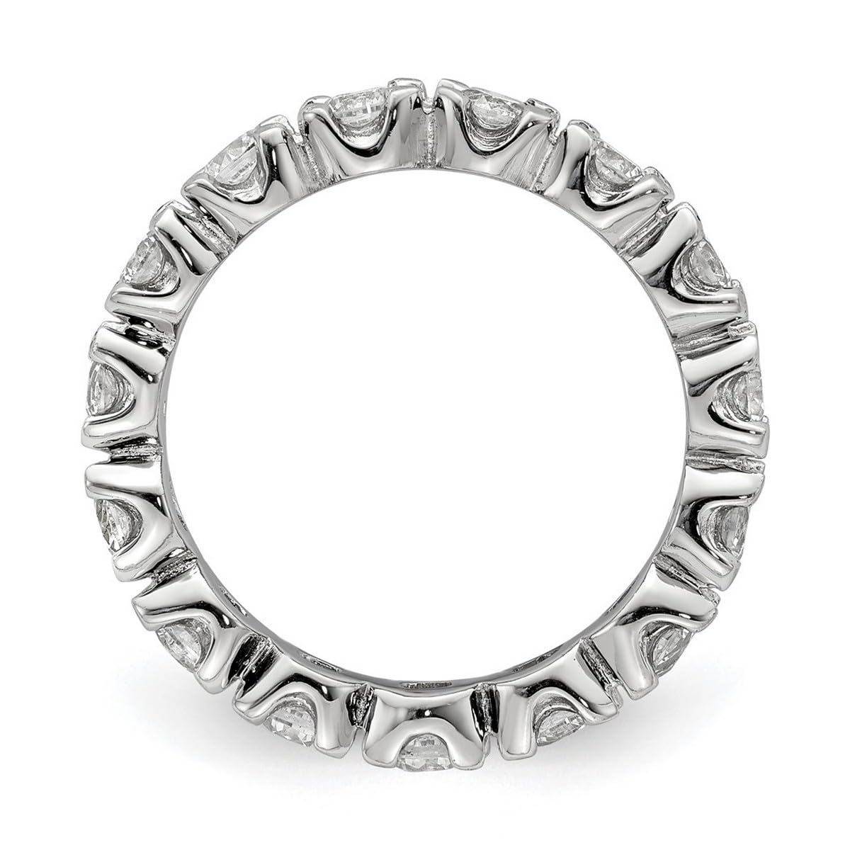925 Sterling Silver Cubic Zirconia Eternity Ring for Women - Solid Polished CZ Simulated Diamond Wedding Band, Anniversary Gift, Promise Ring for Her (Perfect for Engagements, Valentine's Day & Special Occasions)
