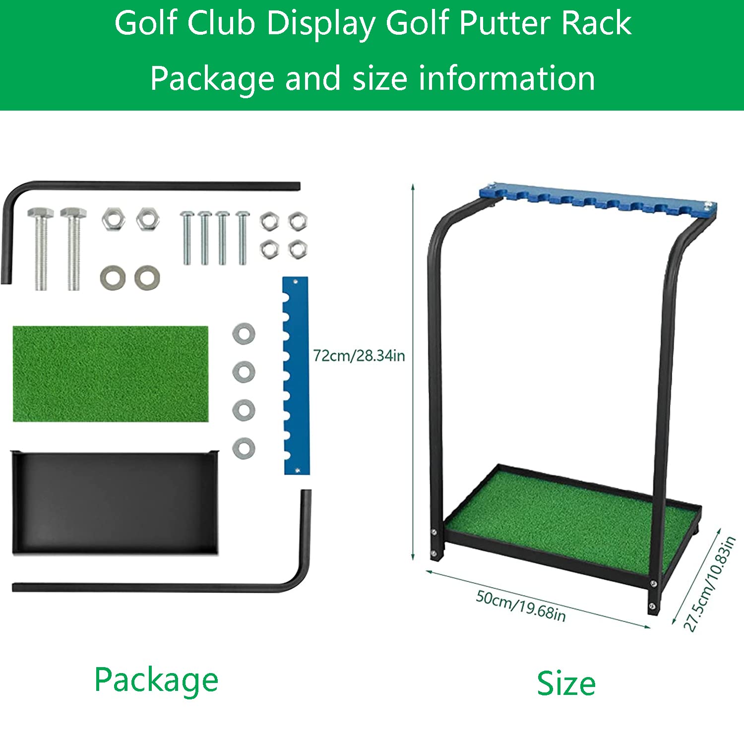 Premium Acrylic Golf Club Organizer Stand - 9-Putter Display Rack with Metal Base for Home, Office, or Pro Shop - Perfect for Organizing & Showcasing Golf Clubs