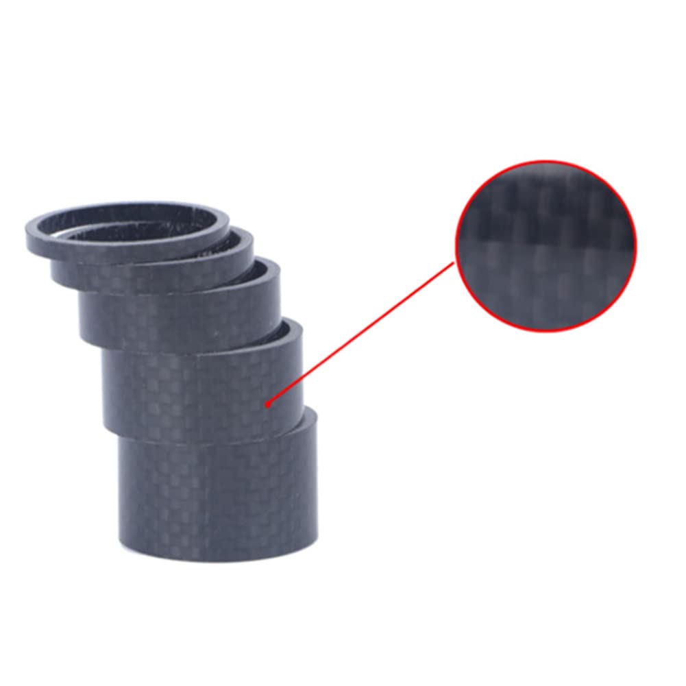 Jilukibo 11-Piece Carbon Fiber Bike Headset Spacer Kit - 28.8mm Bicycle Stem Spacers (20/15/10/5/3/2/1mm) for Mountain & Road Bikes - Lightweight Fork Washers for Cycling Upgrades & Maintenance