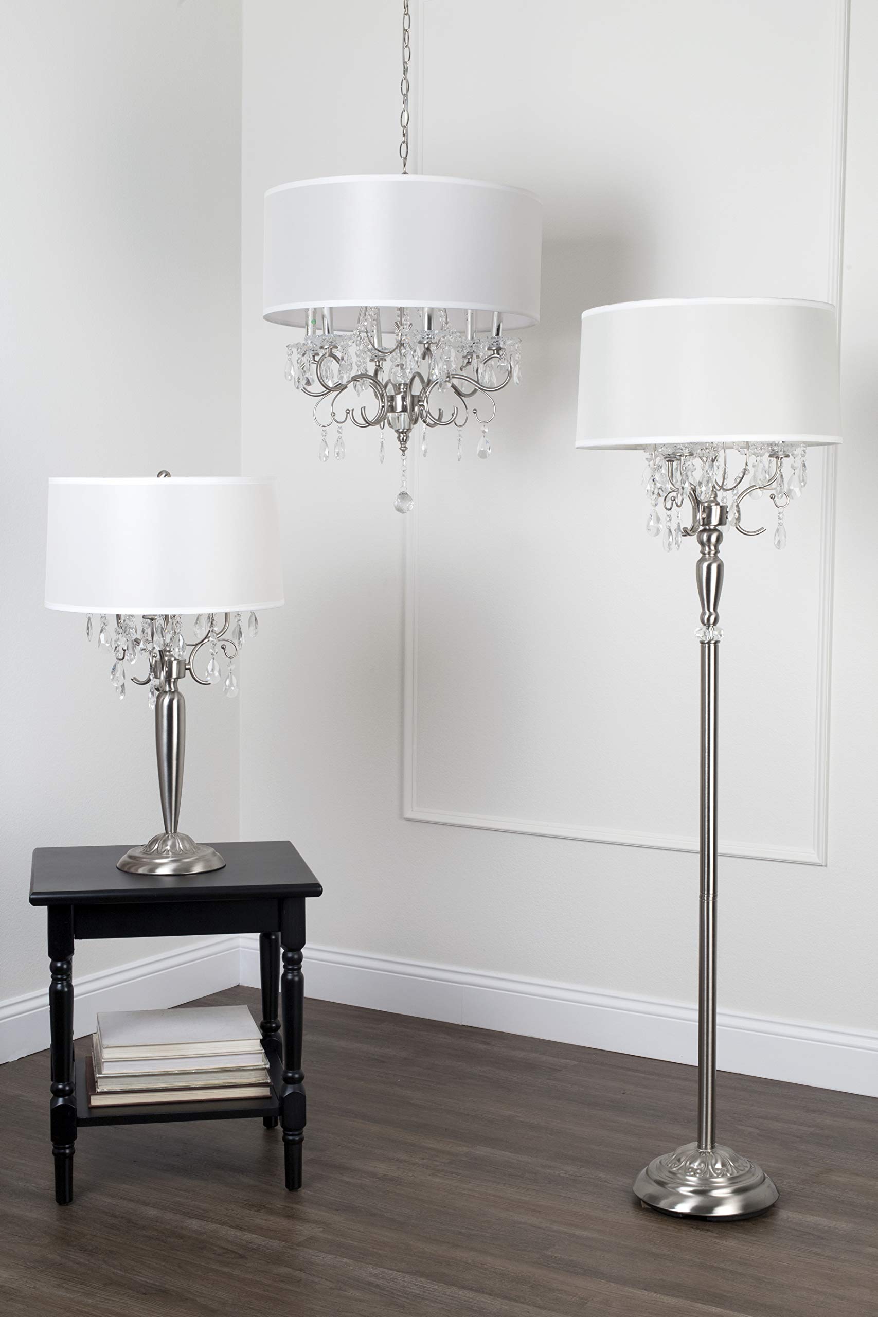 Elegant Crystal Silver Table Lamp - 16