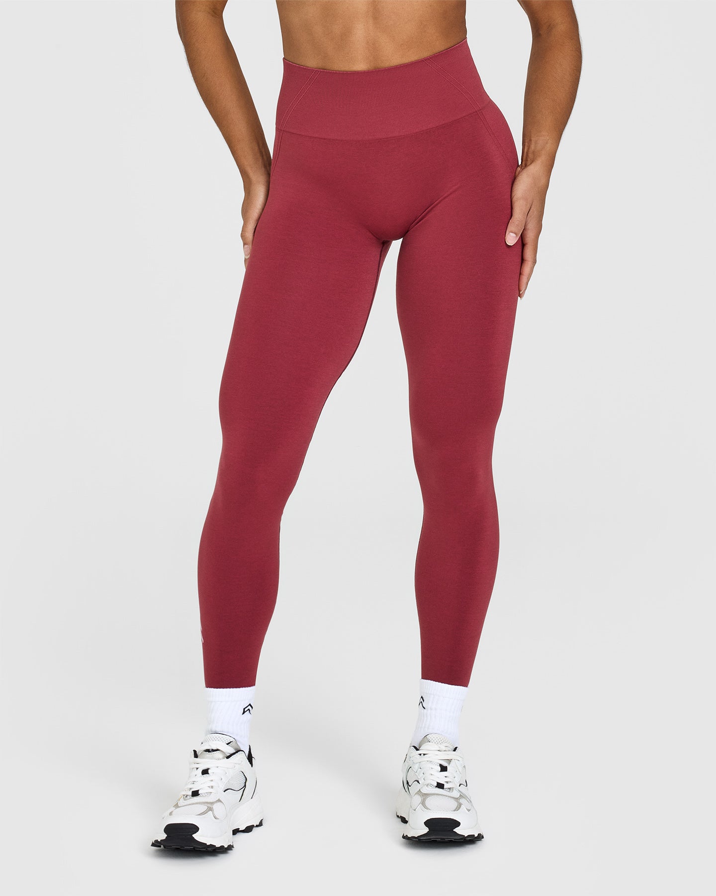 High Waist Seamless Leggings for Women - Soft & Stretchy Burnt Cherry Color - Perfect for Yoga, Workouts & Casual Wear