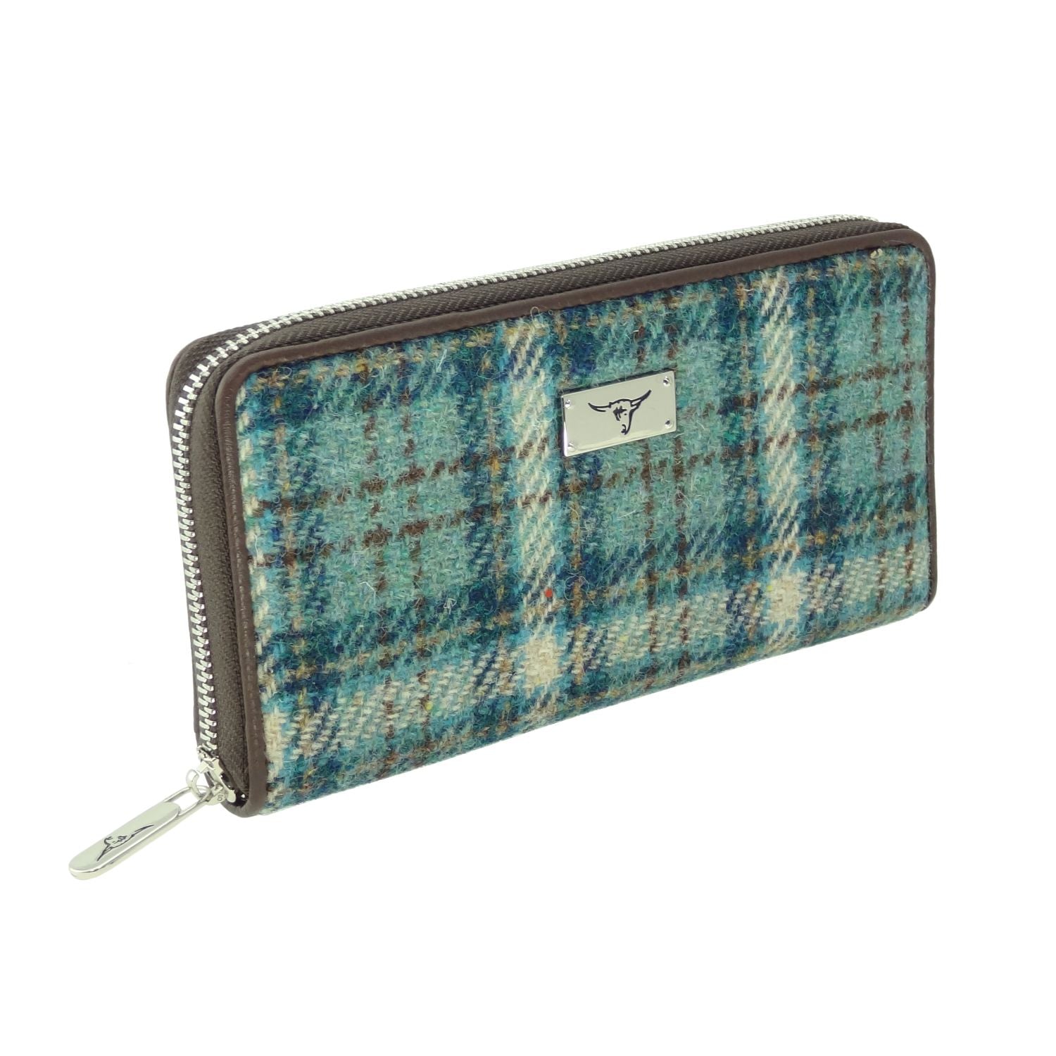 Harris Tweed Long Zip Wallet for Men & Women - 22 Stylish Colors | RFID Blocking Leather Card Holder for Travel, Business & Everyday Use