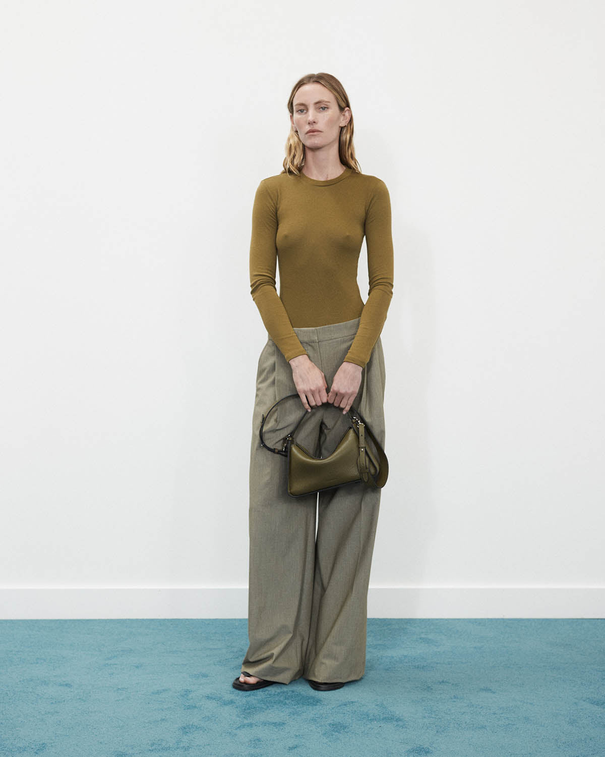 Premium Olive Pebbled Leather Clementine Bag - Stylish & Durable Crossbody Purse for Women | Perfect for Work, Travel & Everyday Use