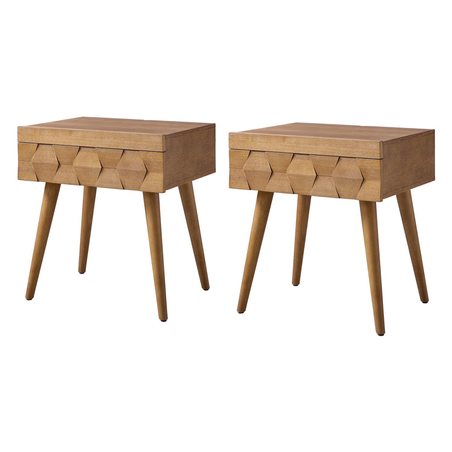 Vivian Mid-Century Modern Nightstand with USB Charging Station - Wooden Bedside Table with Drawer & Shelf - Perfect for Bedroom, Living Room, or Guest Room - Fast Charging & Stylish Storage Solution