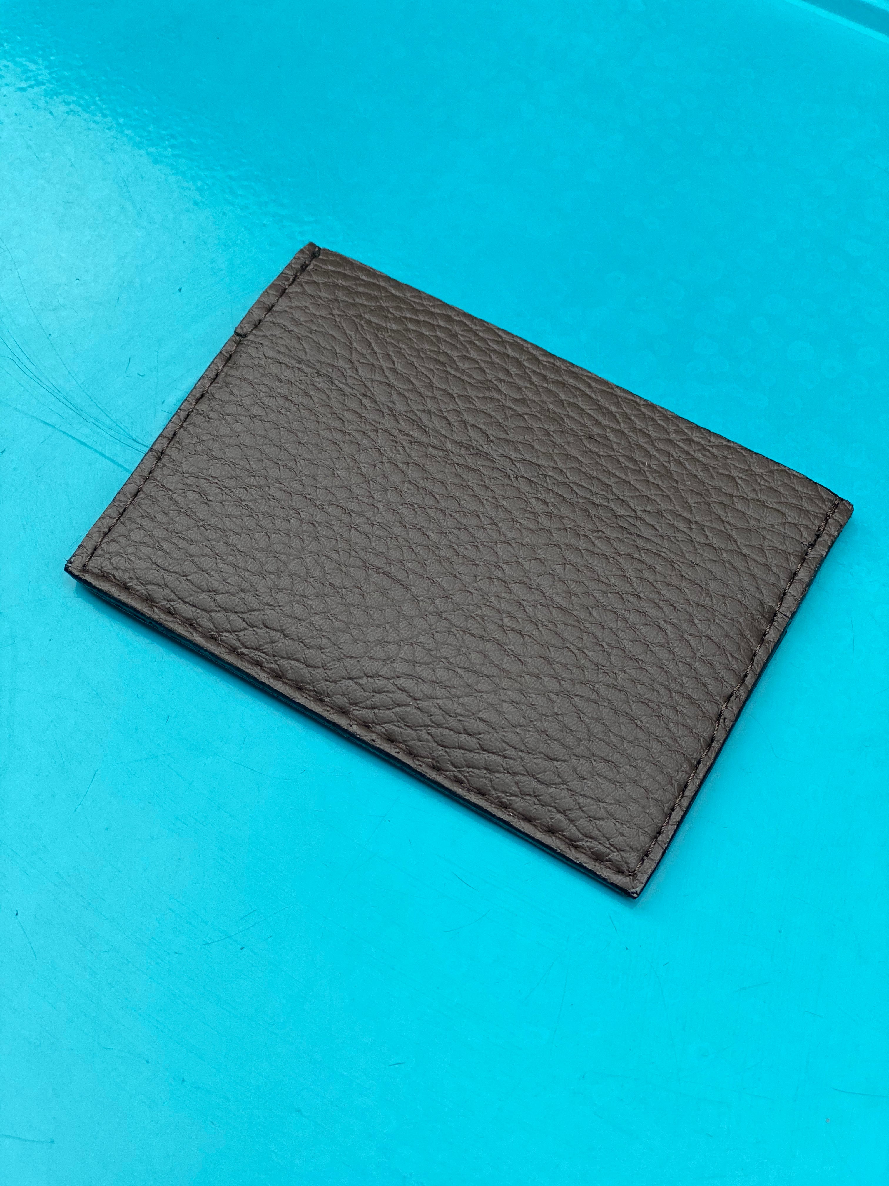 Premium Novacas Brown Pebble Boris Cardholder - Slim RFID Blocking Leather Wallet for Men & Women - Perfect for Travel, Business & Everyday Use