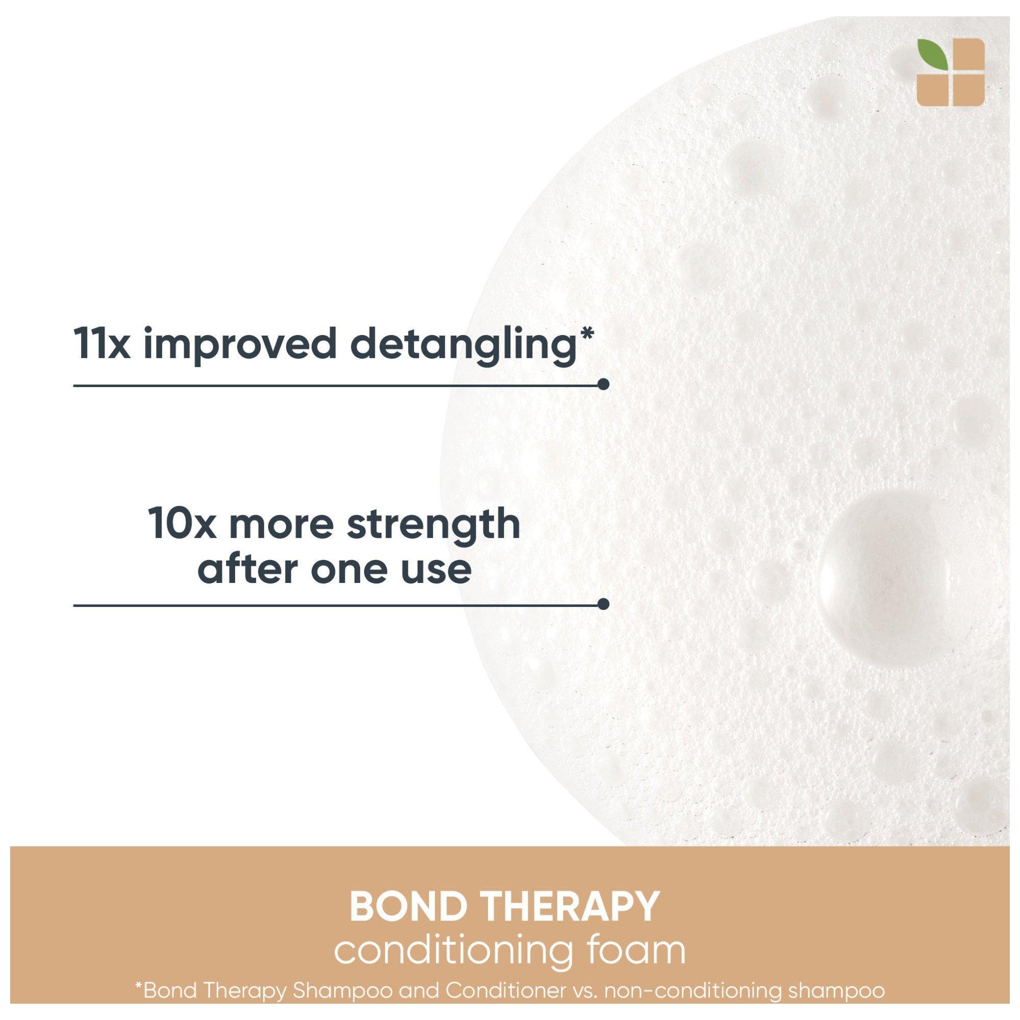 Biolage Bond Therapy Conditioning Foam - Hair Repair Treatment for Damaged Hair | Sulfate-Free Leave-In Foam for Frizz Control & Shine | Perfect for Daily Use & Salon Styling