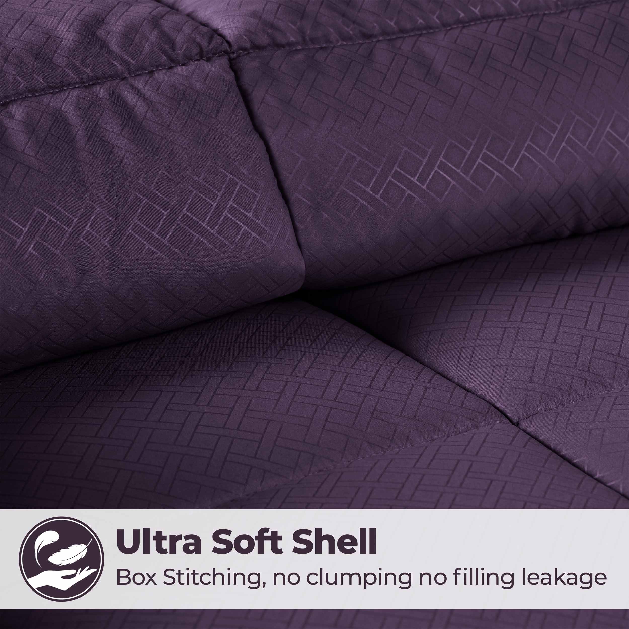 Luxury Basketweave Plush Down Alternative Comforter - Hypoallergenic & Breathable All-Season Bedding for Master Bedroom, Guest Room & Dorm