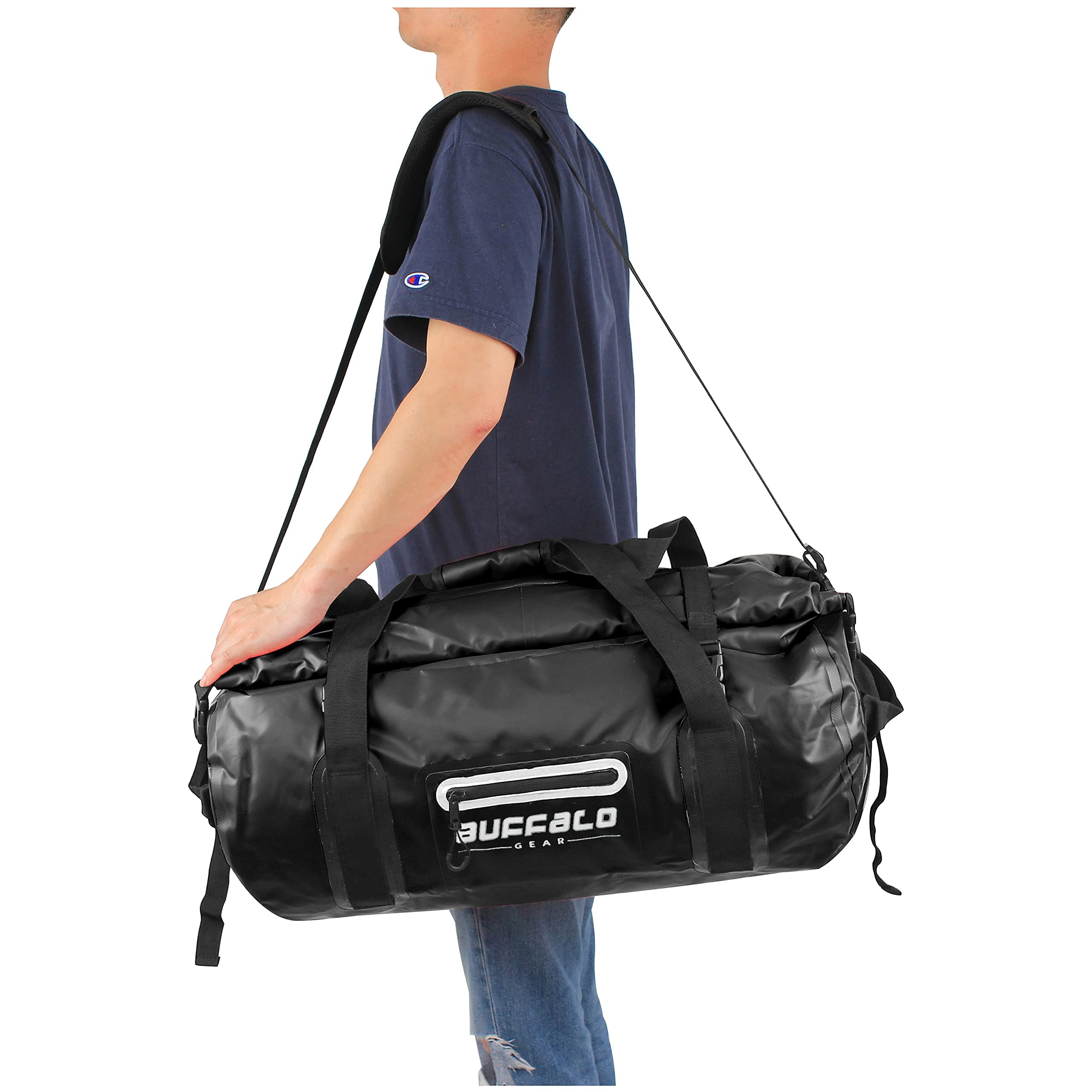 Waterproof Duffle Bag 40L 60L 80L - Heavy Duty Roll-top Dry Bag for Travel, Kayaking, Rafting, Boating, Fishing & Camping | Buffalo Gear Outdoor Sports Equipment