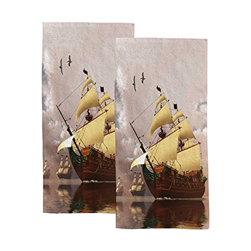 Ancient Ships Three Tall Full Sail