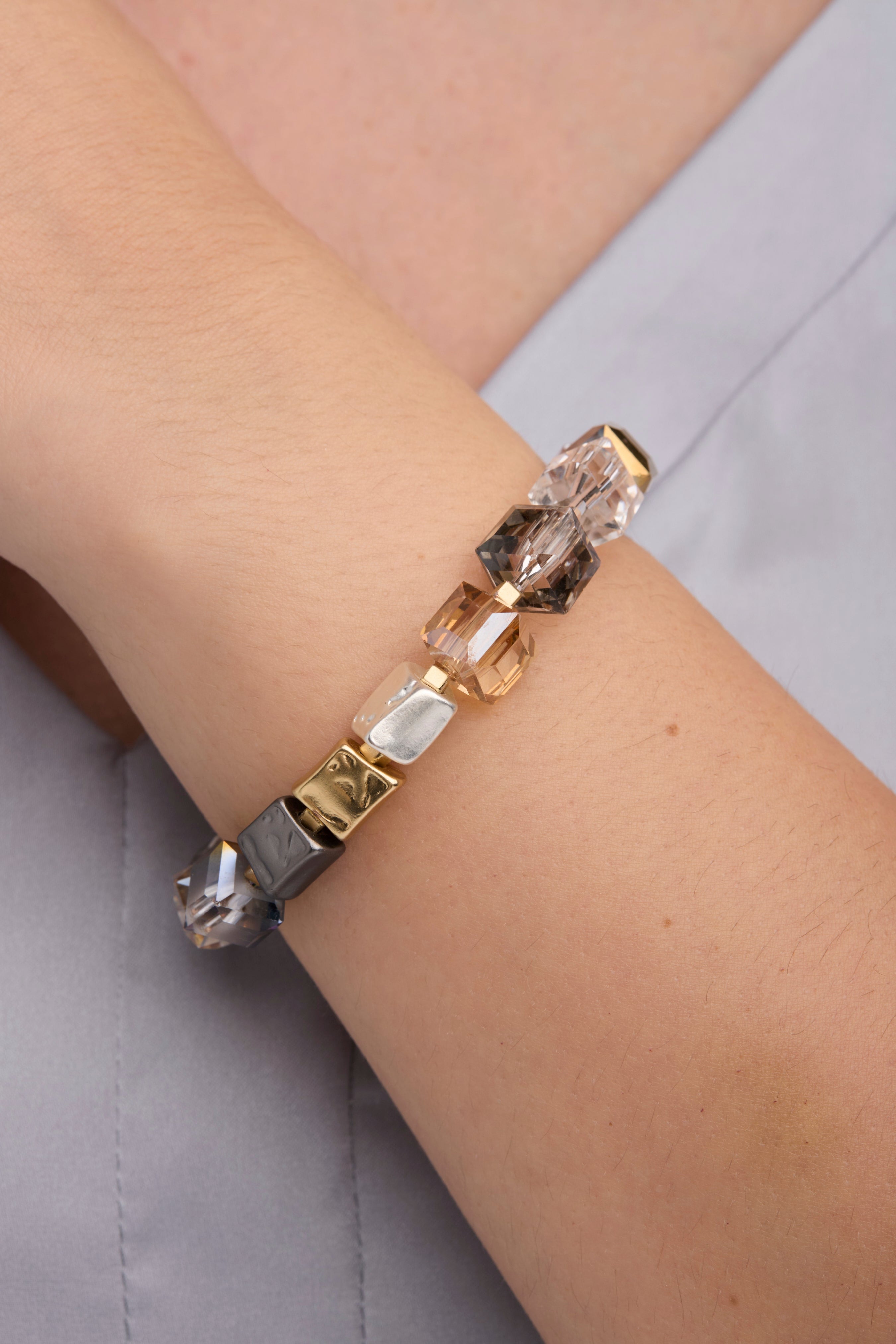 Faceted Bead & Stone Bracelet for Women - Elegant Handmade Gemstone Jewelry - Perfect for Boho Style, Gift Giving & Everyday Wear