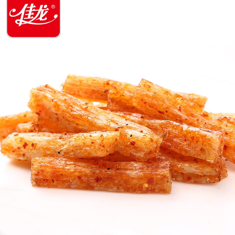 Spicy Strips Small Gluten Snacks - Sweet & Spicy Chinese Instant Snack Gift (3 Bags) | Handmade Vegan Jerky for Parties, Hiking & Office Snacking